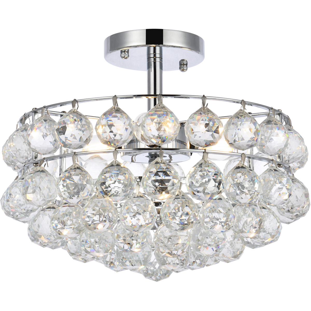 Savannah 3 Light 14 inch Chrome Flush Mount Ceiling Light