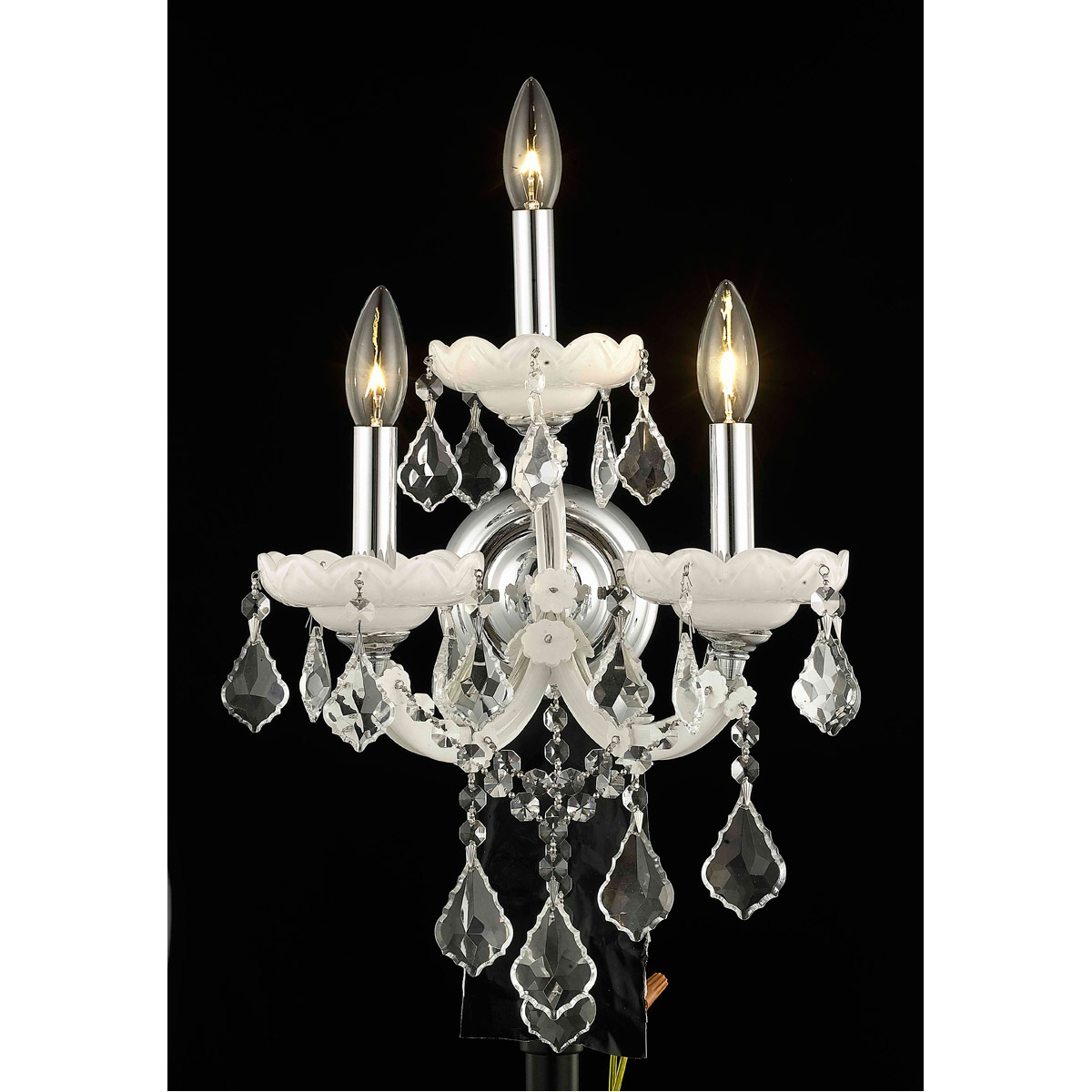 Maria Theresa 3 Light 12 inch White Wall Sconce Wall Light in Clear, Royal Cut