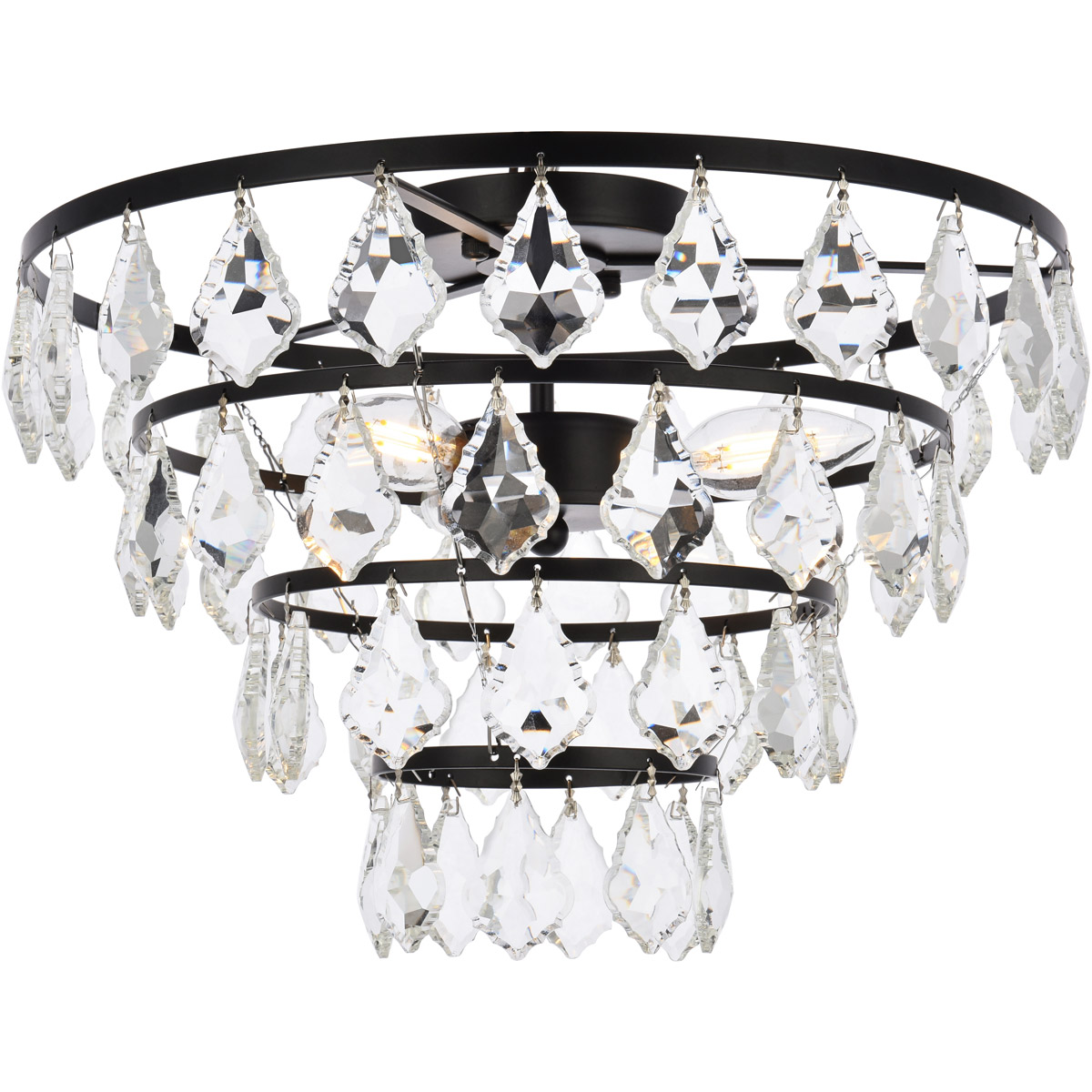 Ella 3 Light 16 inch Black Flush Mount Ceiling Light