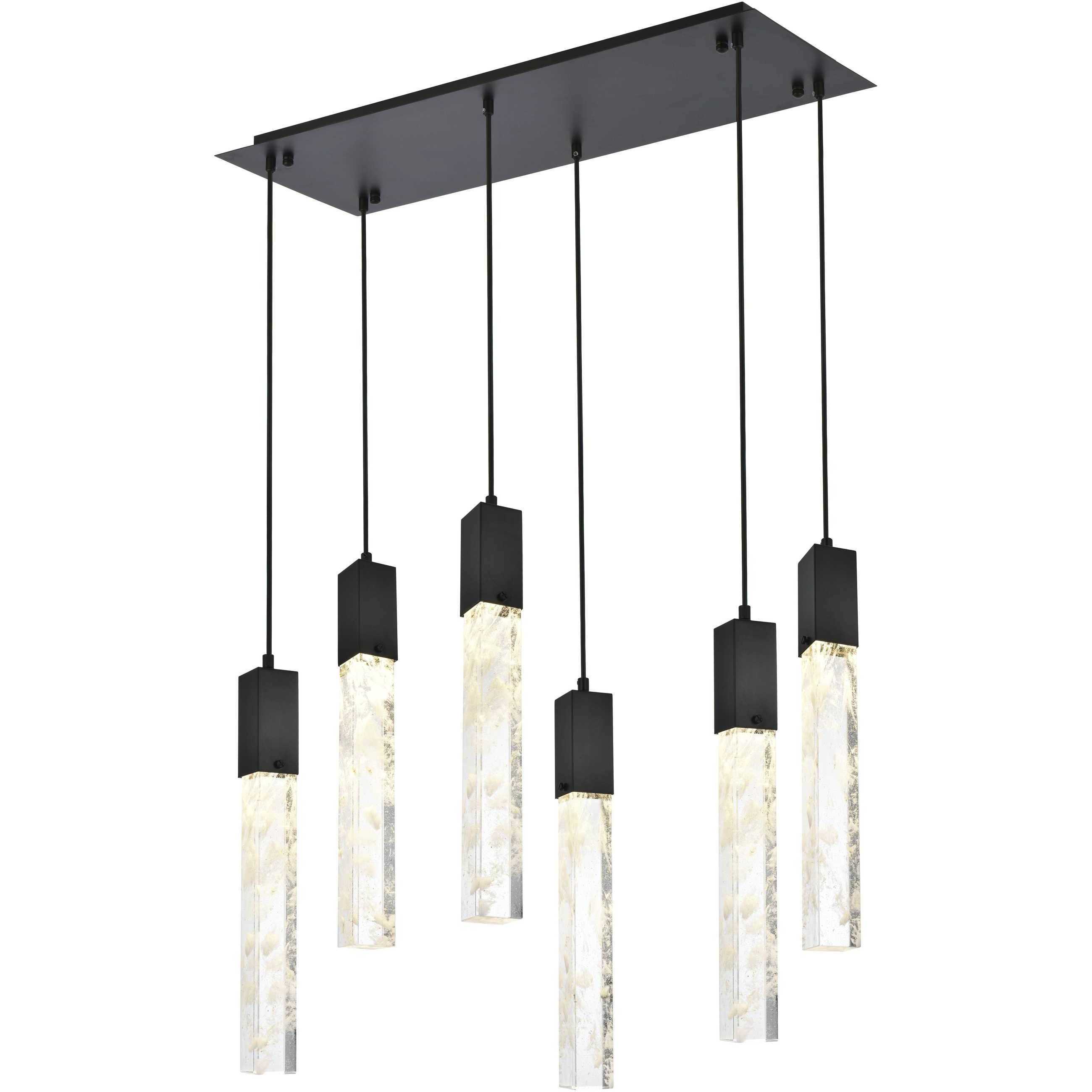 Aurora 6 Light 12 inch Black Pendant Ceiling Light