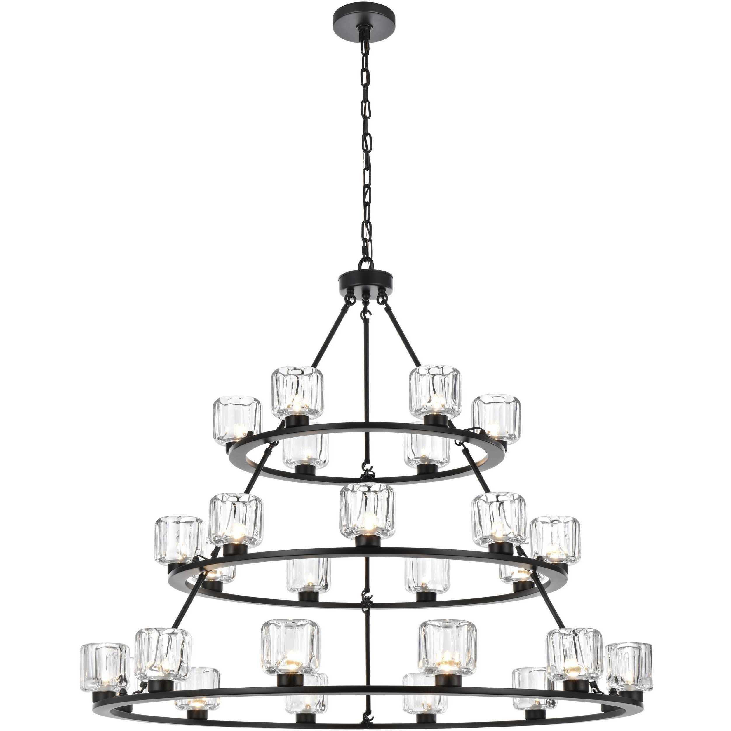 Cadence 27 Light 48 inch Black Chandelier Ceiling Light