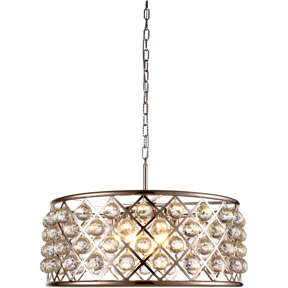 Madison 6 Light 25 inch Polished Nickel Pendant Ceiling Light in Clear, Urban Classic