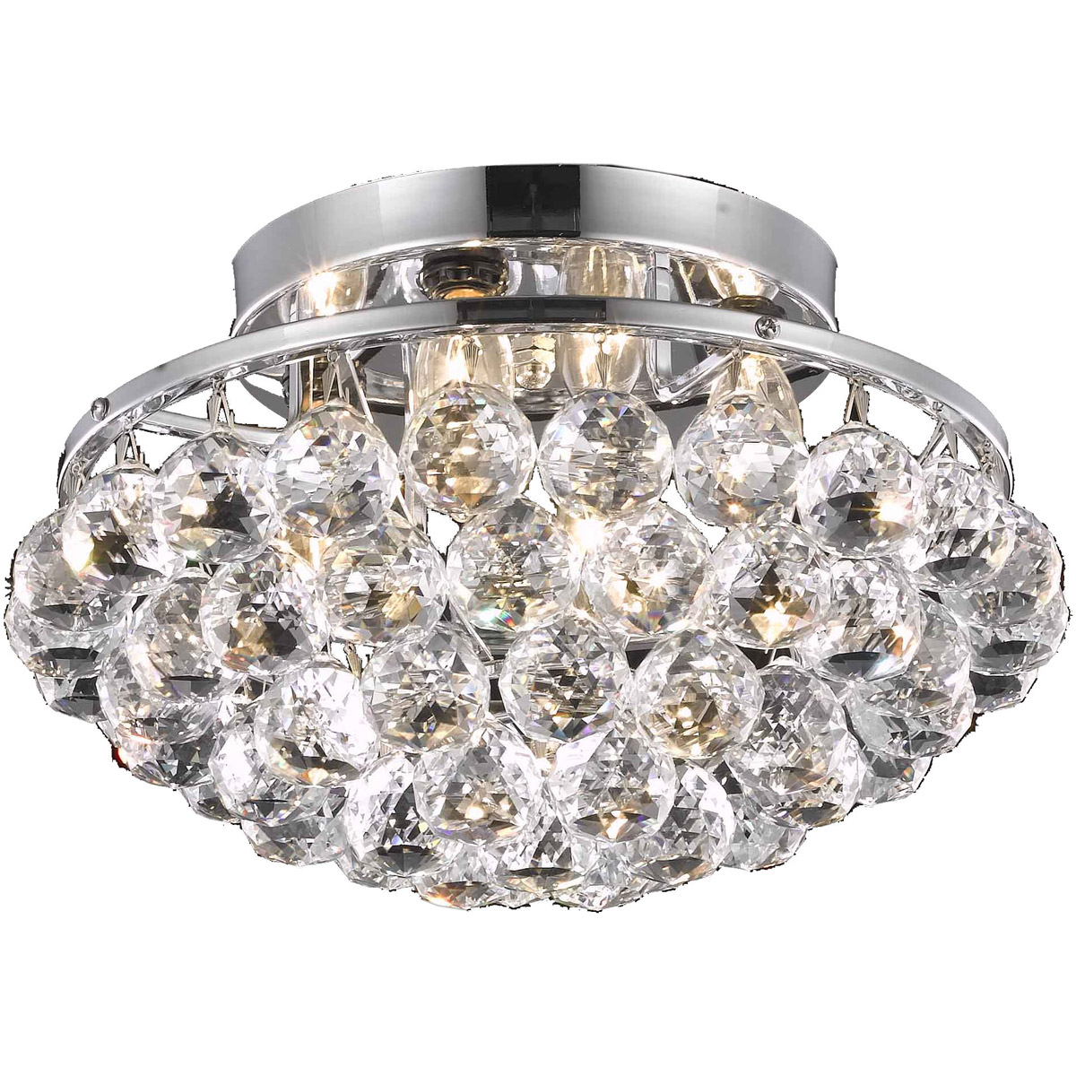 Corona 4 Light 14 inch Chrome Flush Mount Ceiling Light