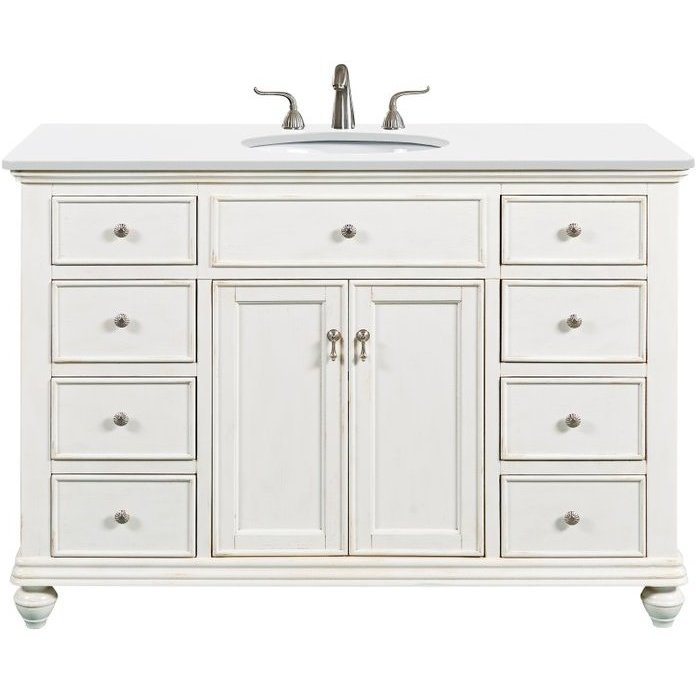 Otto 48 X 21 X 35 inch Antique White Vanity Sink Set
