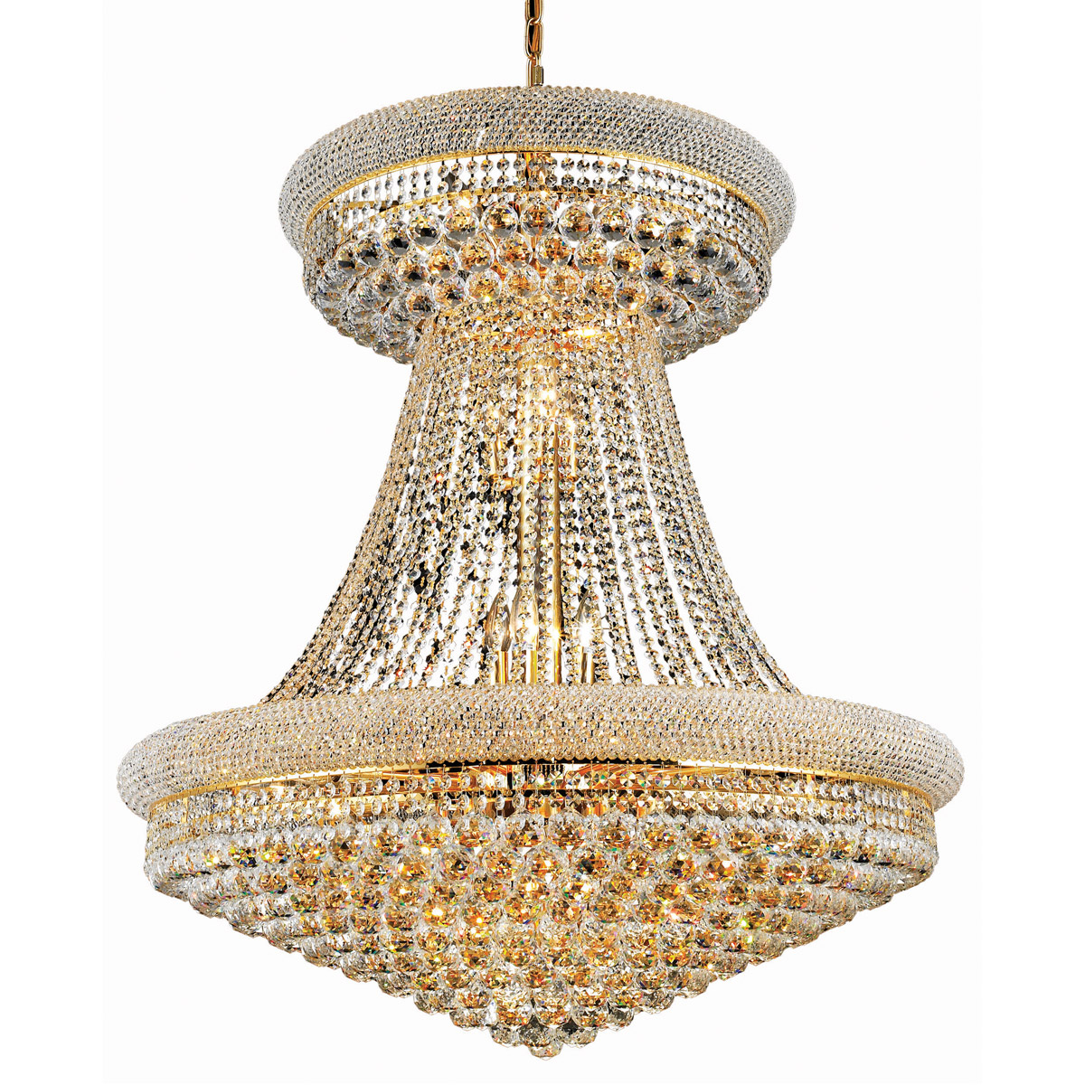 Primo 28 Light 36 inch Gold Foyer Ceiling Light in Royal Cut, Satin Gold