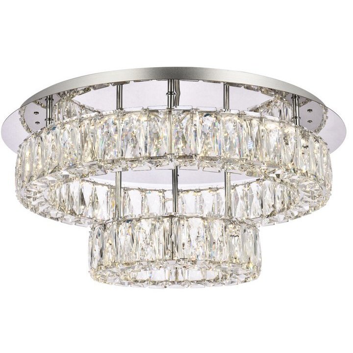 Monroe 2 Light 22 inch Chrome Flush Mount Ceiling Light