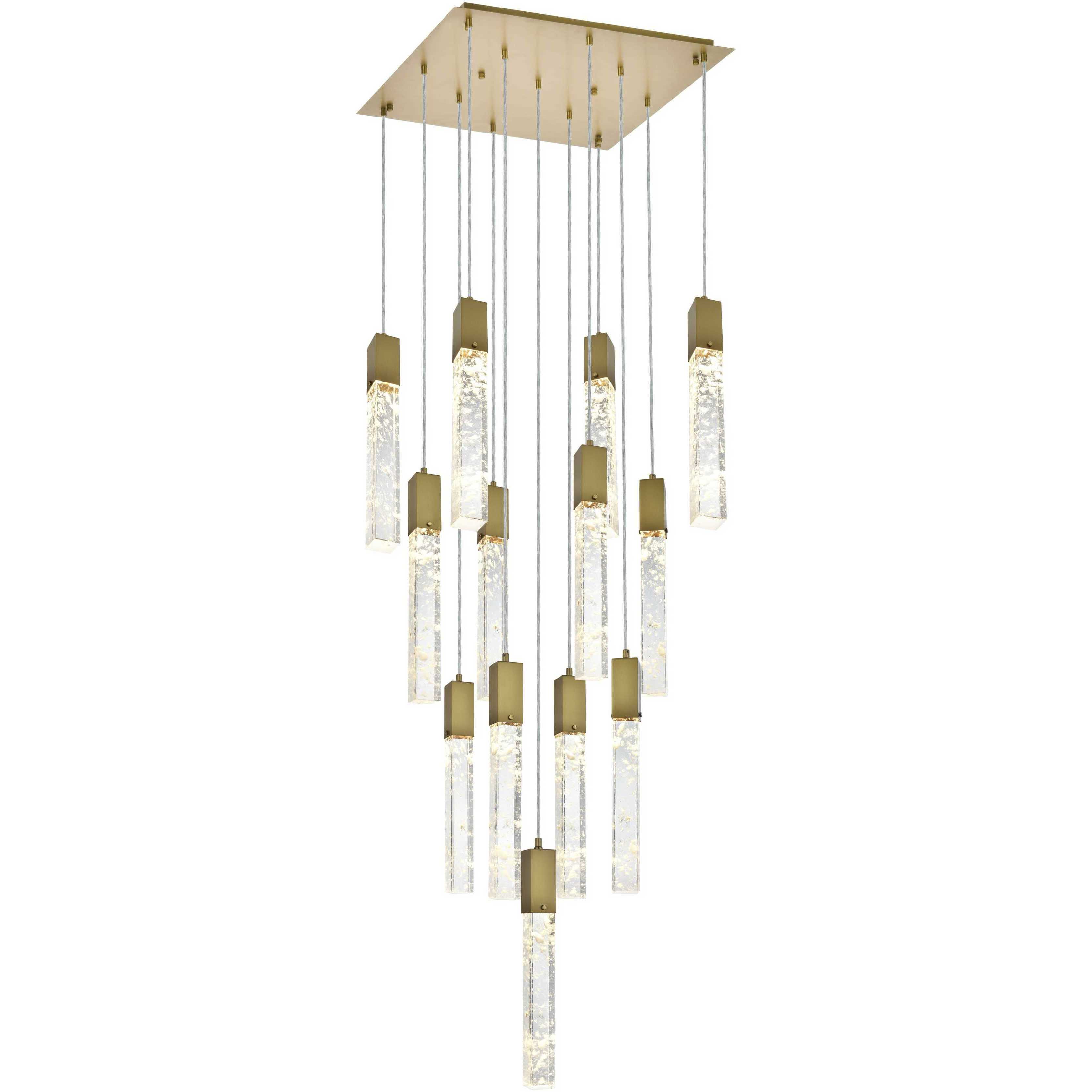 Aurora 13 Light 26 inch Satin Gold Pendant Ceiling Light