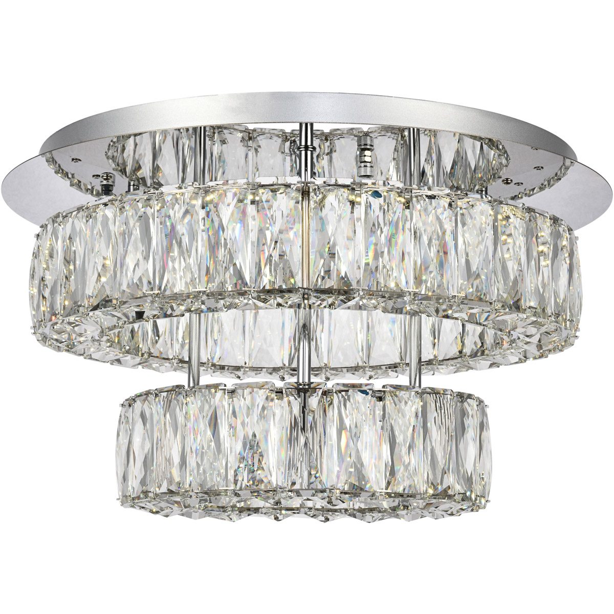 Monroe LED 17.7 inch Chrome Flush Mount Ceiling Light