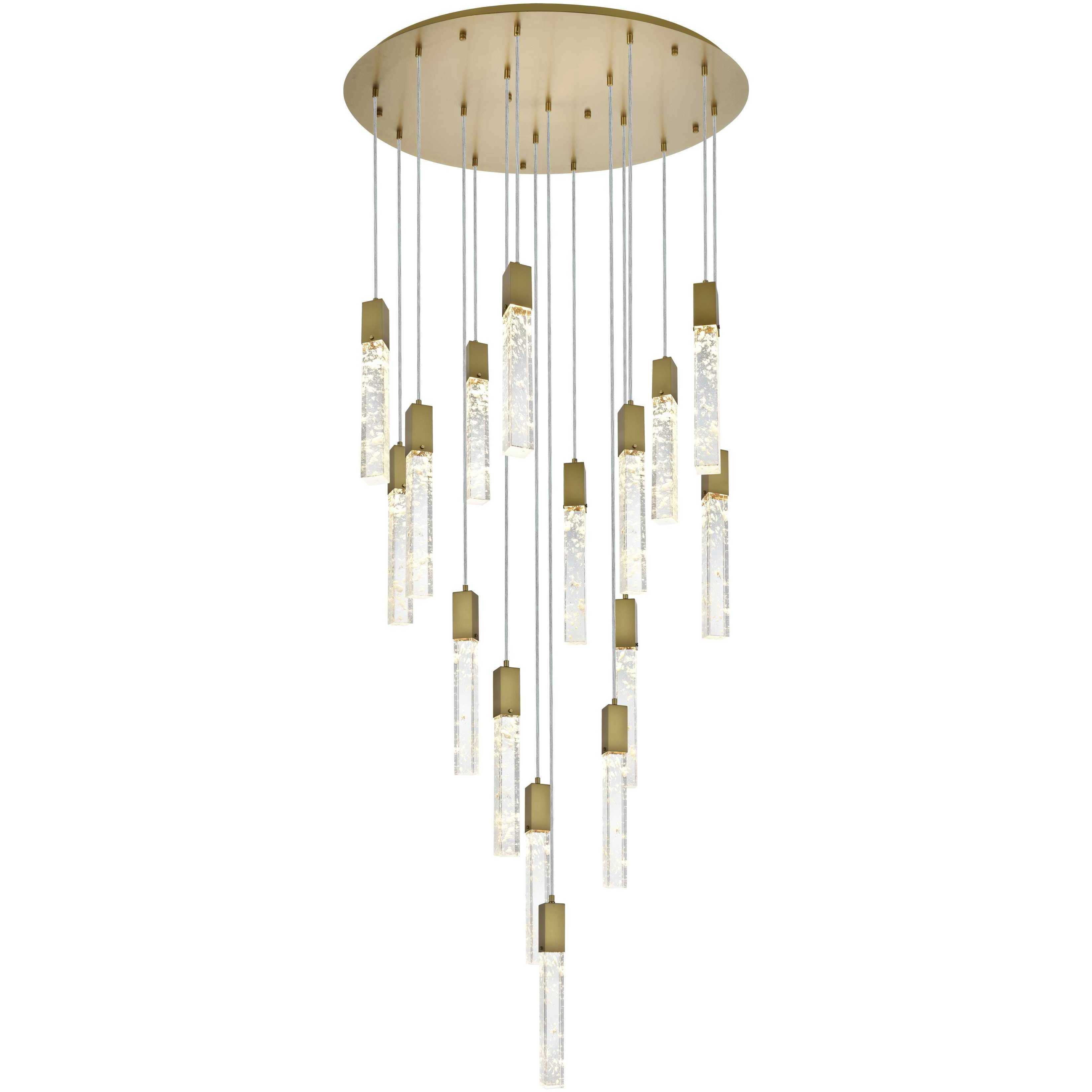 Aurora 16 Light 36 inch Satin Gold Chandelier Ceiling Light