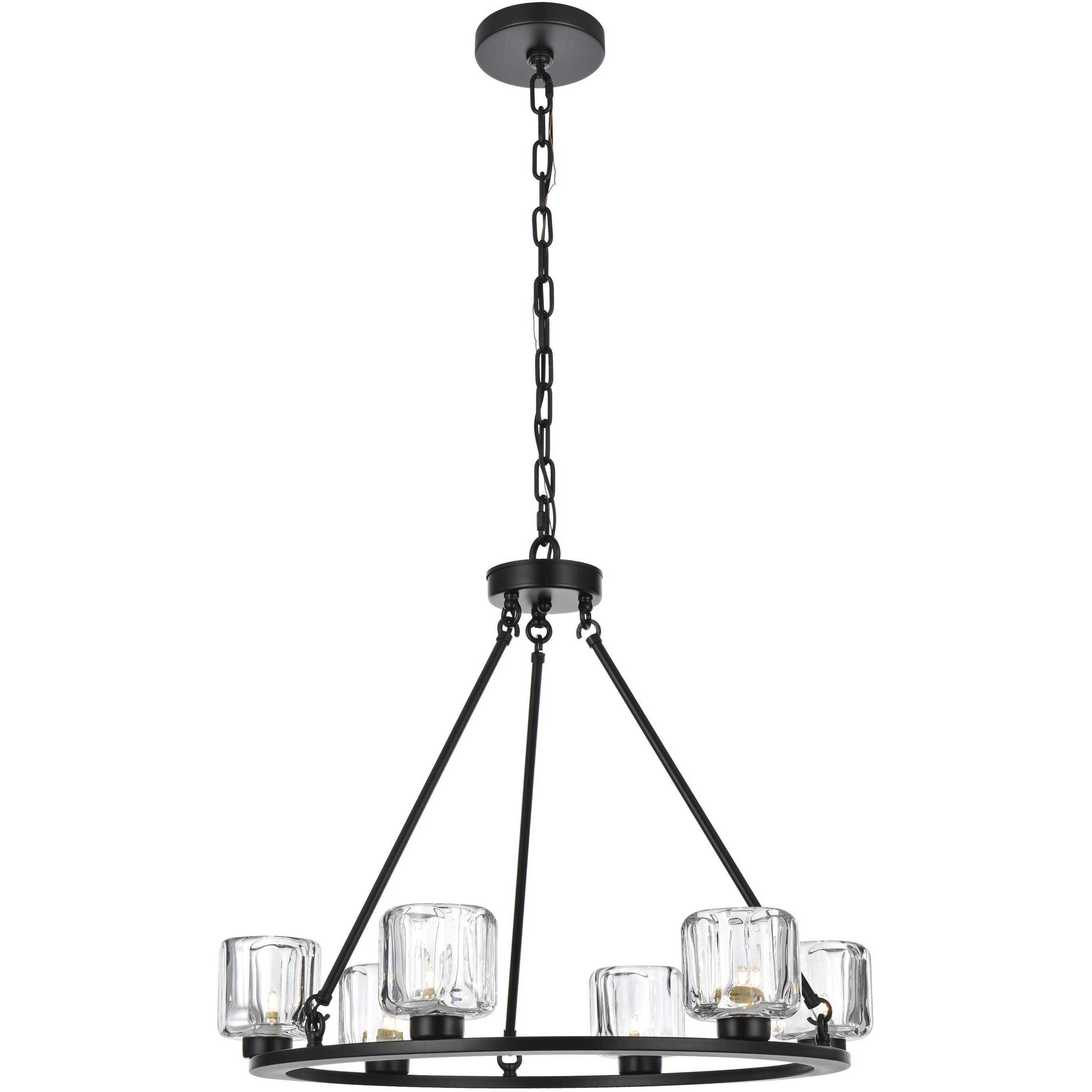 Cadence 6 Light 26 inch Black Chandelier Ceiling Light