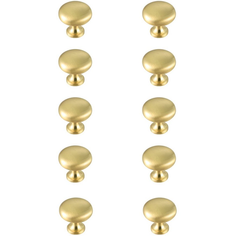 Cadon Brushed Gold Hardware Cabinet Knob, Set of 10