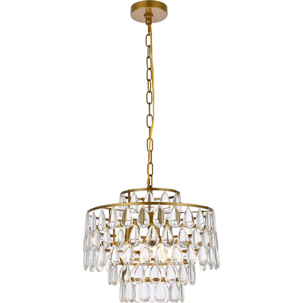 Mila 3 Light 16 inch Brass Pendant Ceiling Light