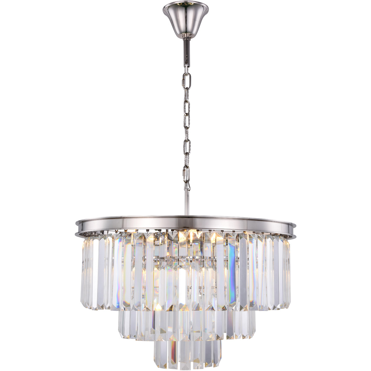 Sydney 9 Light 26 inch Polished Nickel Chandelier Ceiling Light in Clear, Urban Classic