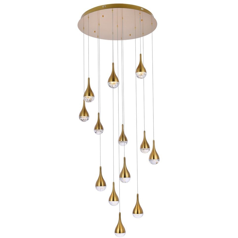 Amherst 13 Light 30 inch Satin Gold Chandelier Ceiling Light