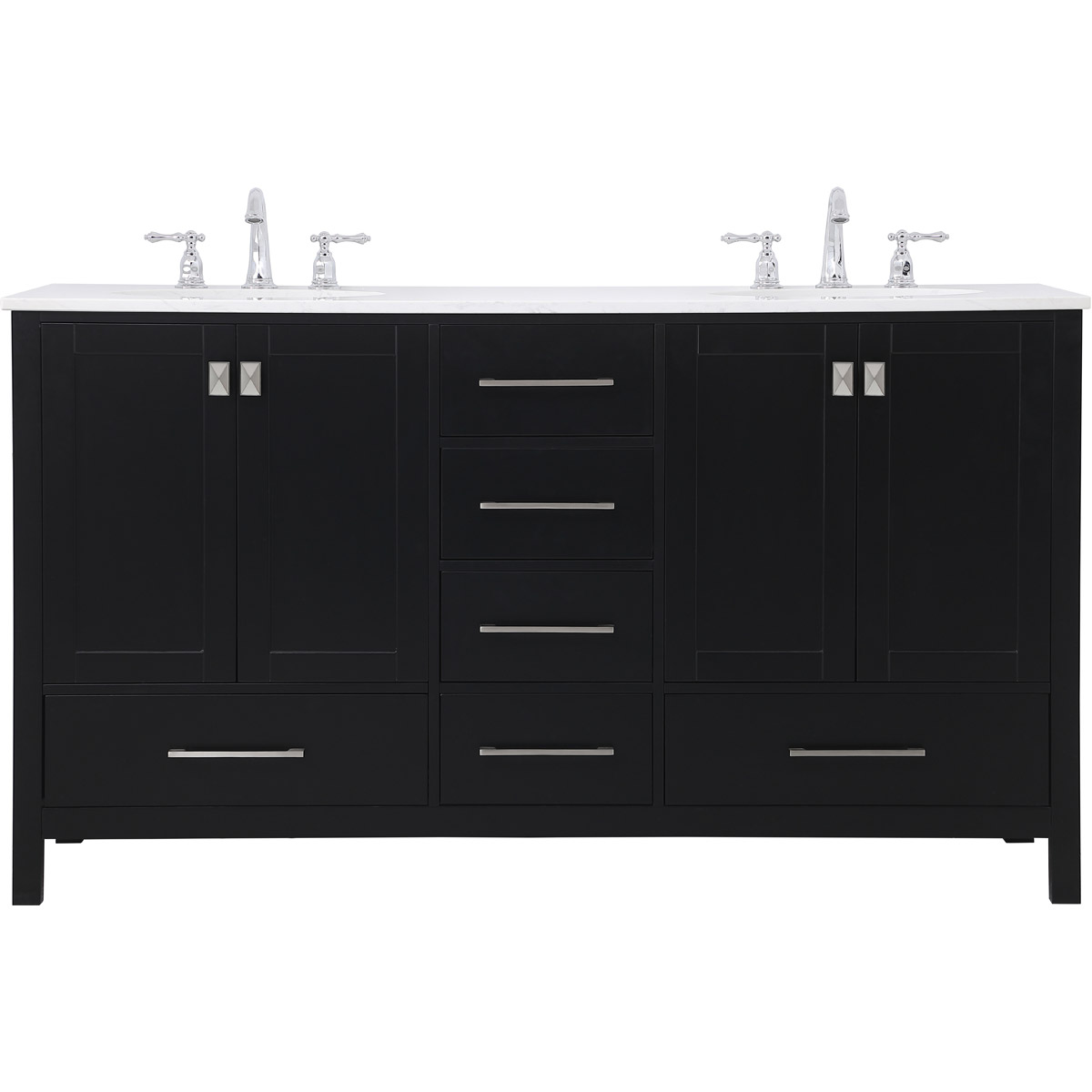 Irene 60 X 22 X 34 inch Black Vanity Sink Set