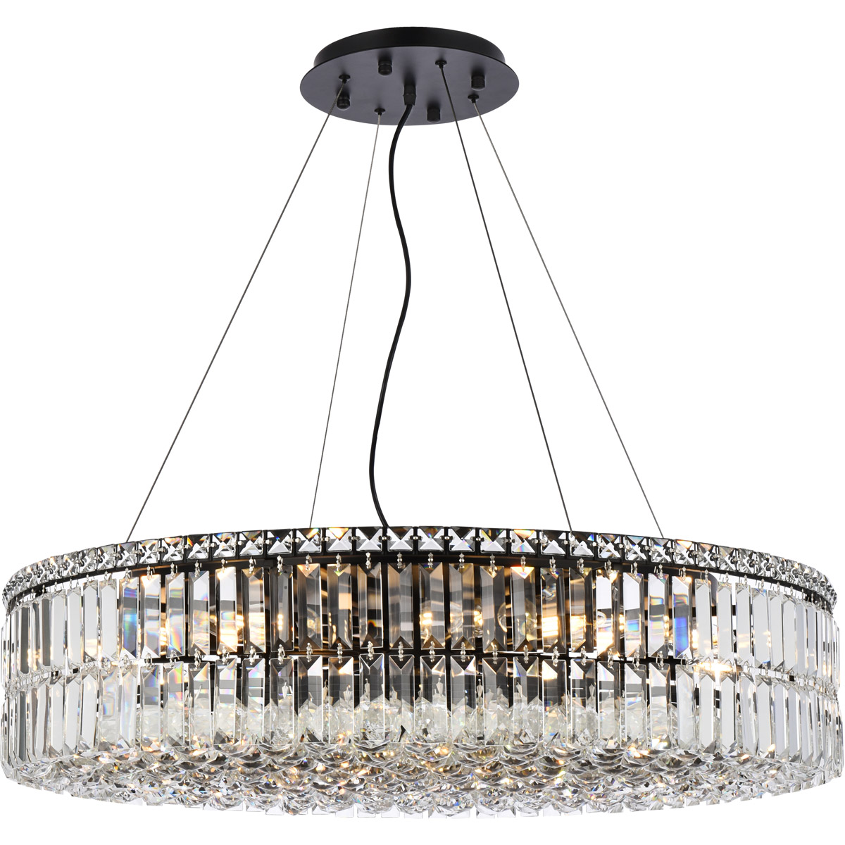 Maxime 18 Light 32 inch Black and Clear Chandelier Ceiling Light in Royal Cut