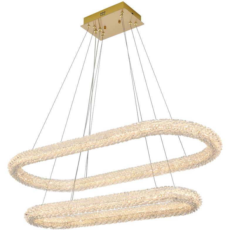 Bowen 2 Light 18 inch Satin Gold Chandelier Ceiling Light
