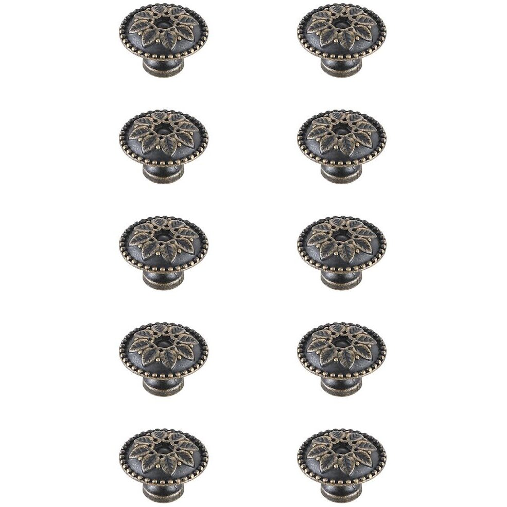 Corio Antique Bronze Hardware Cabinet Knob, Set of 10