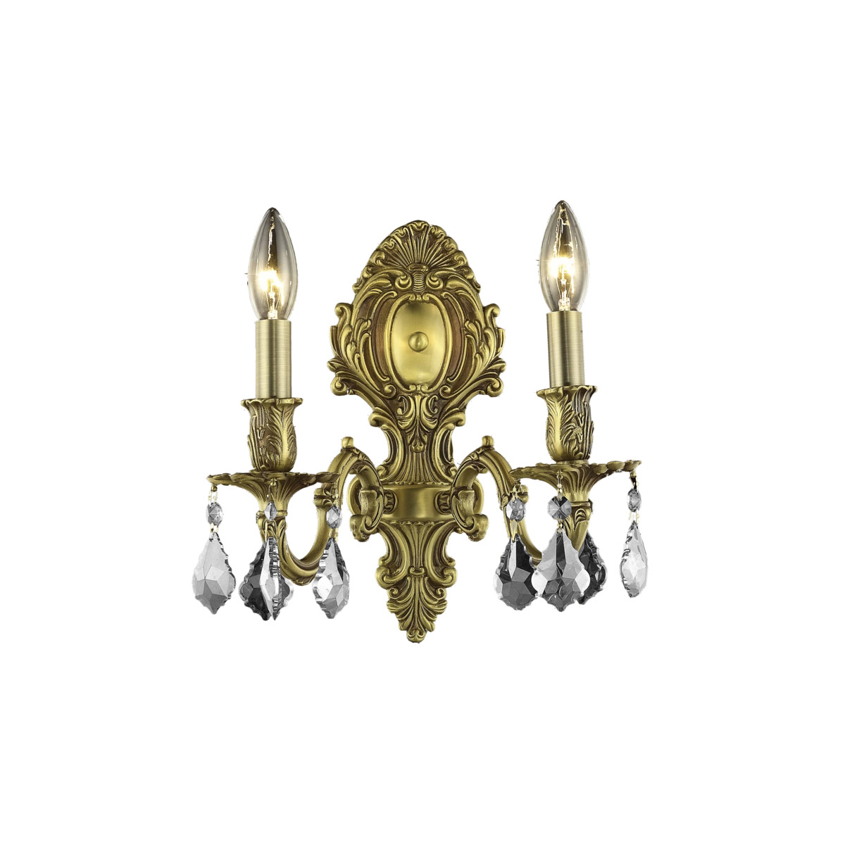 Monarch 2 Light 10 inch French Gold Wall Sconce Wall Light in Clear, Royal Cut