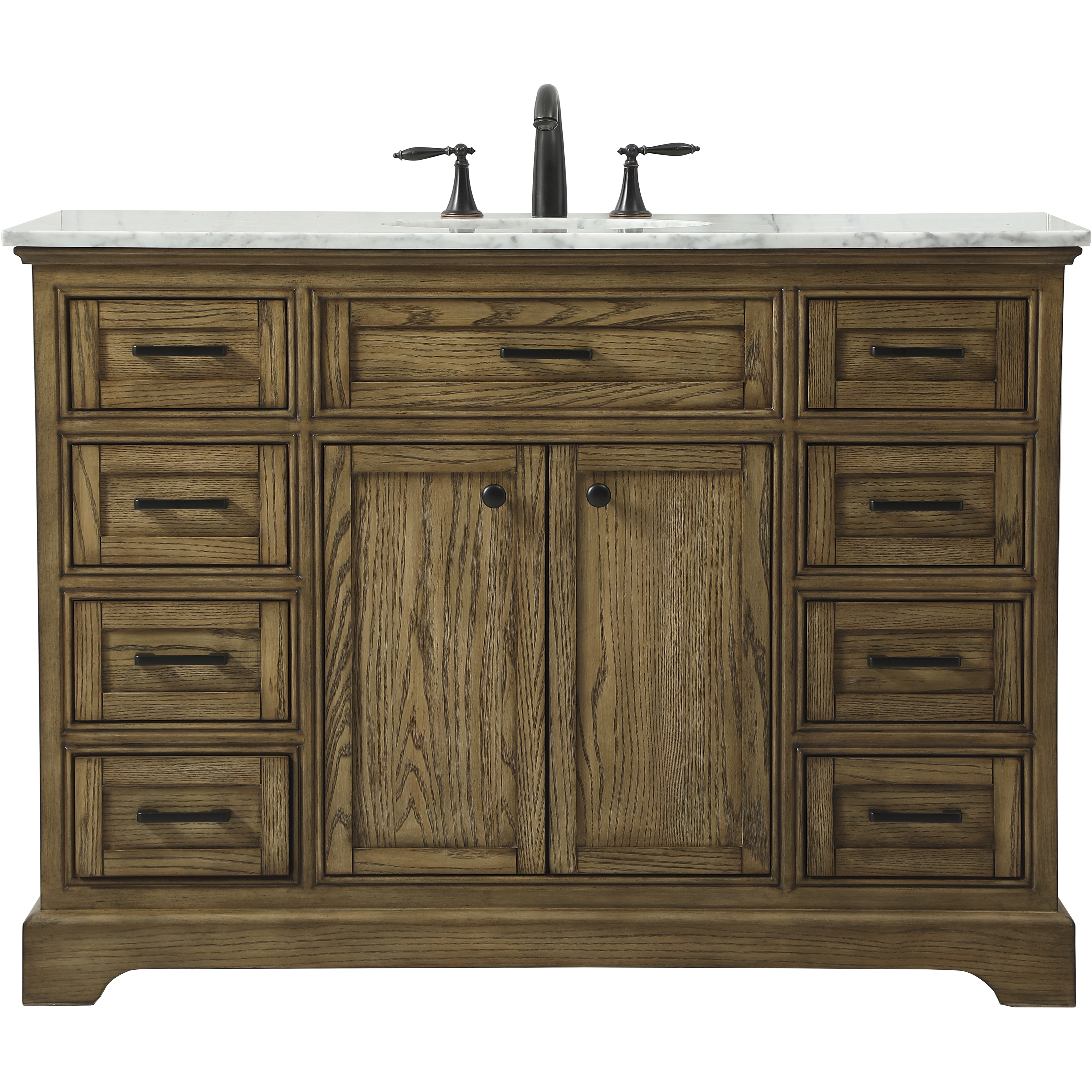 Americana 48 X 21.5 X 35 inch Driftwood Vanity Sink Set in Dark Walnut