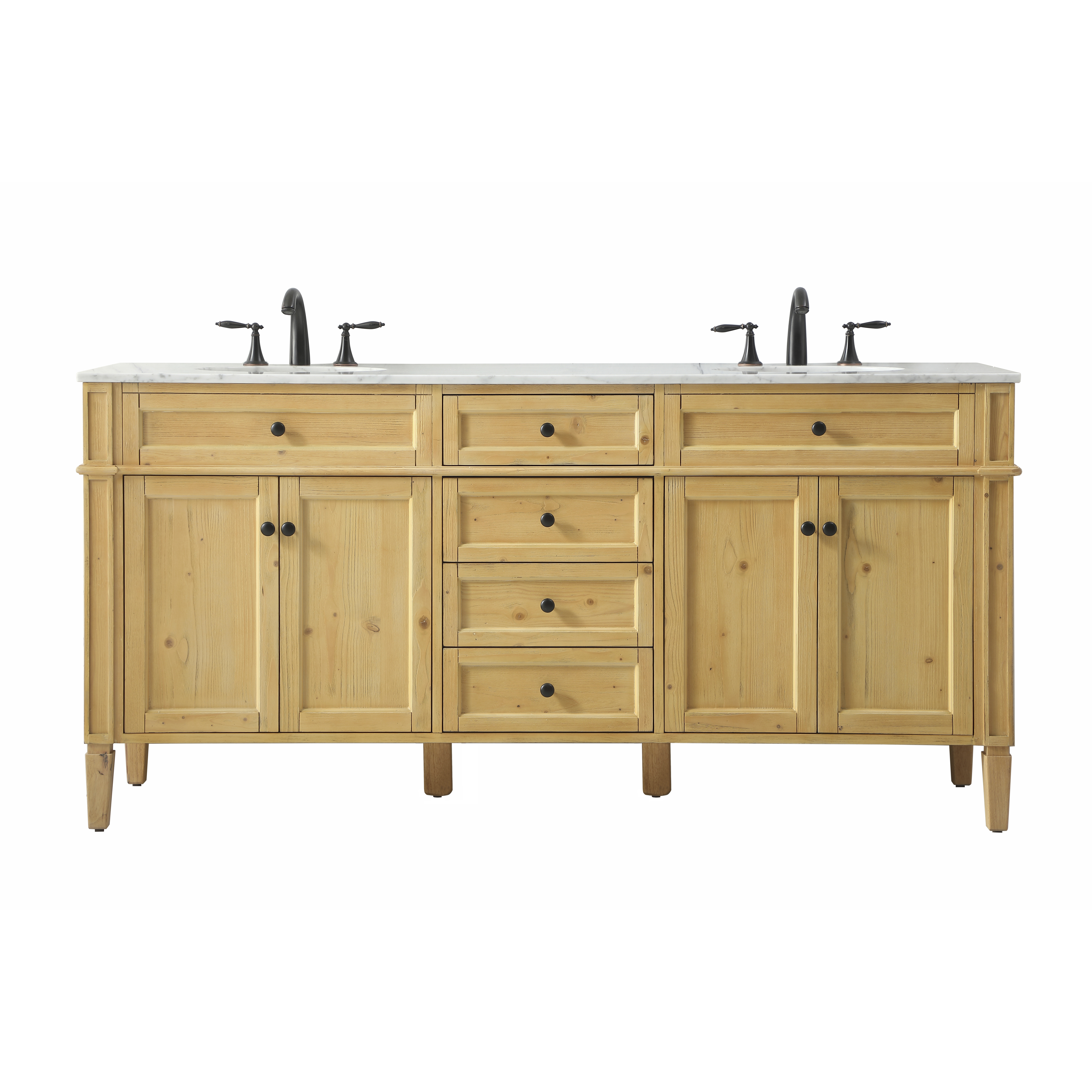 Park Avenue 72 X 21.5 X 35 inch Natural Wood Vanity Sink Set