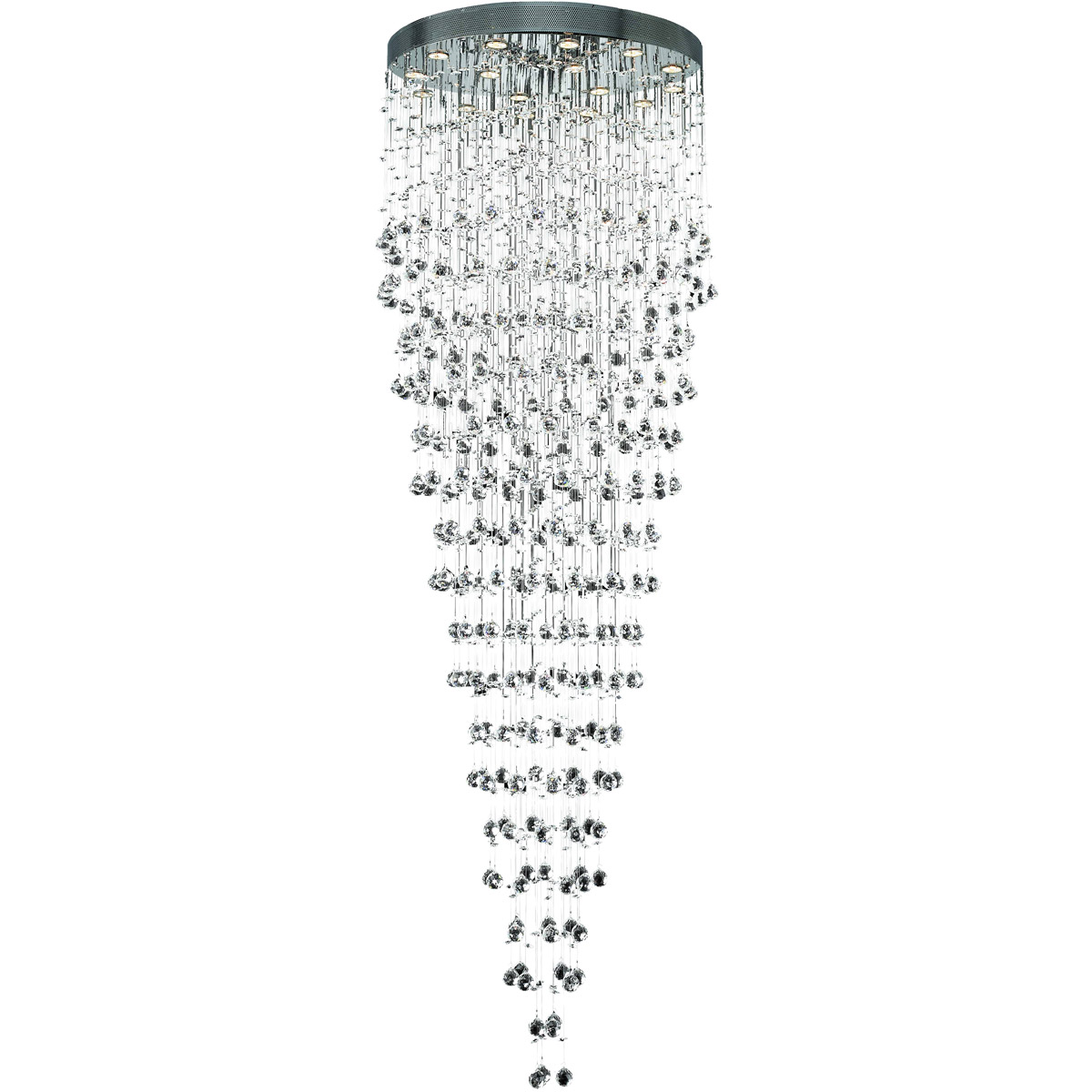 Galaxy 16 Light 32 inch Chrome Foyer Ceiling Light in Royal Cut