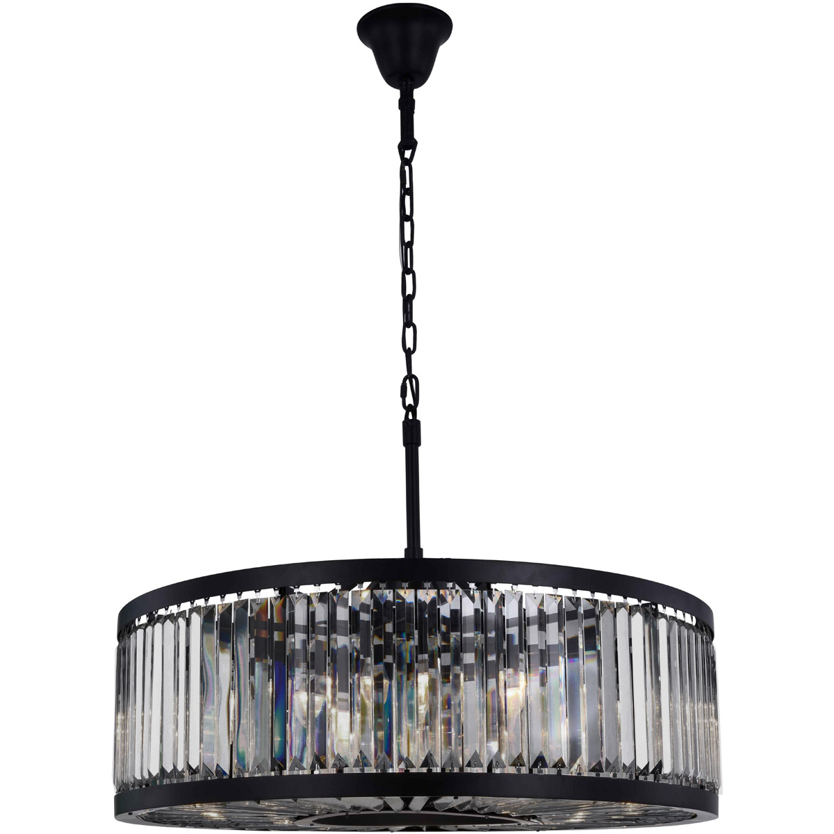 Chelsea 10 Light 35.5 inch Matte Black Chandelier Ceiling Light in Silver Shade, Urban Classic