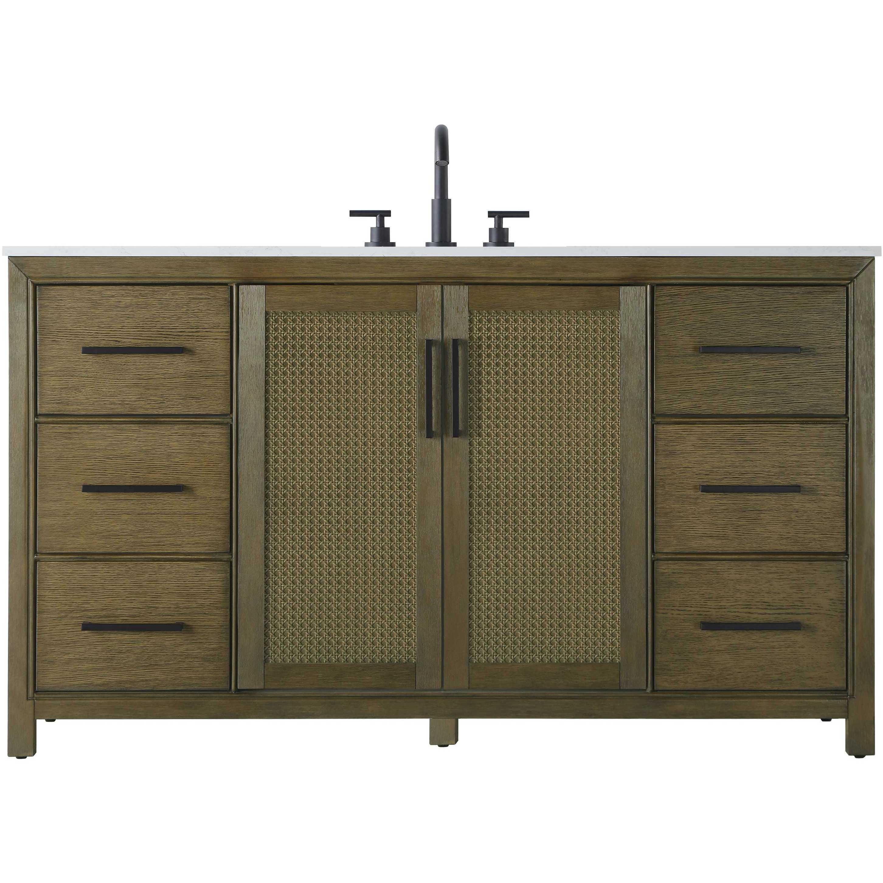 Alina 60 X 34 inch Hazel Oak Bathroom Vanity Cabinet