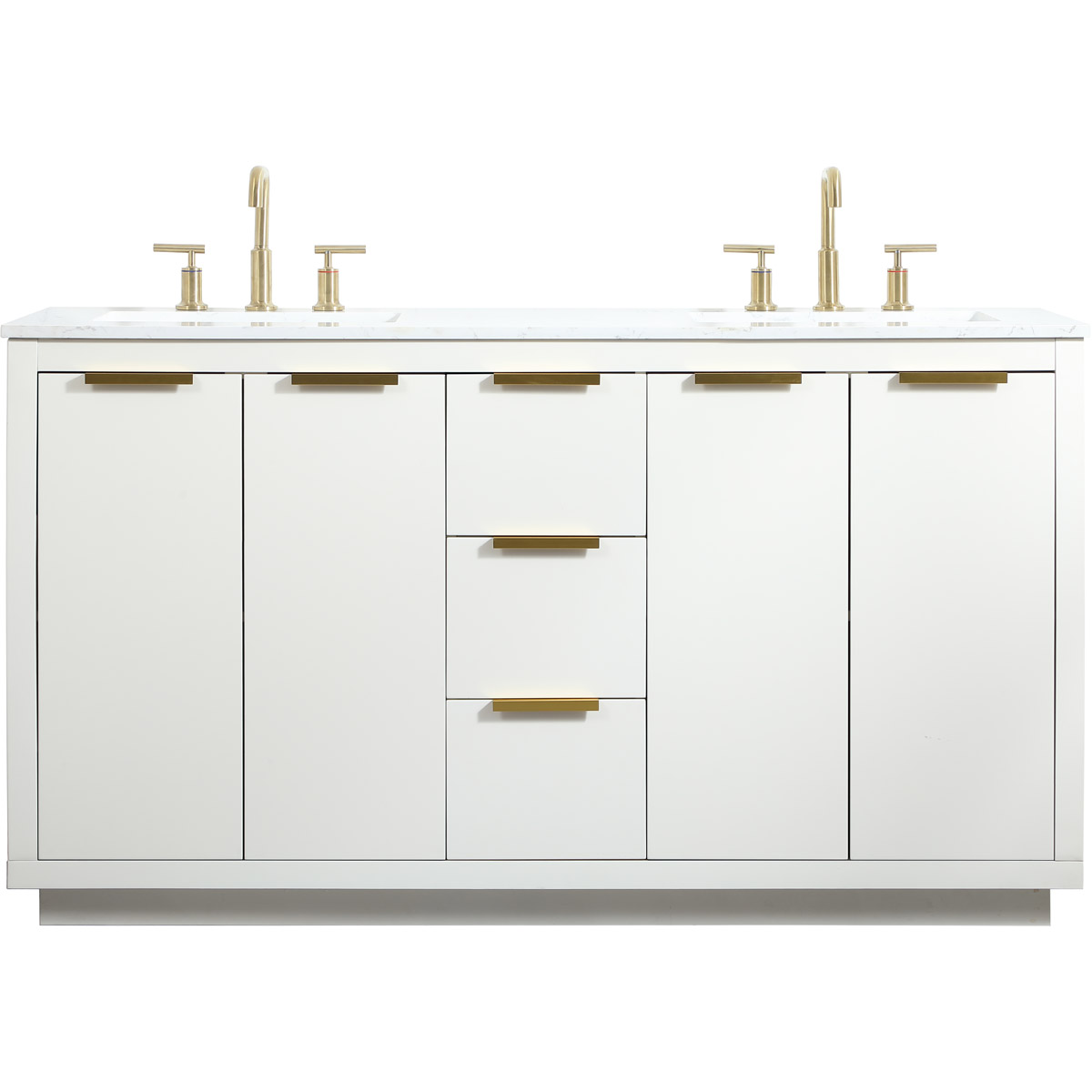Blake 60 X 22 X 34 inch White Vanity Sink Set