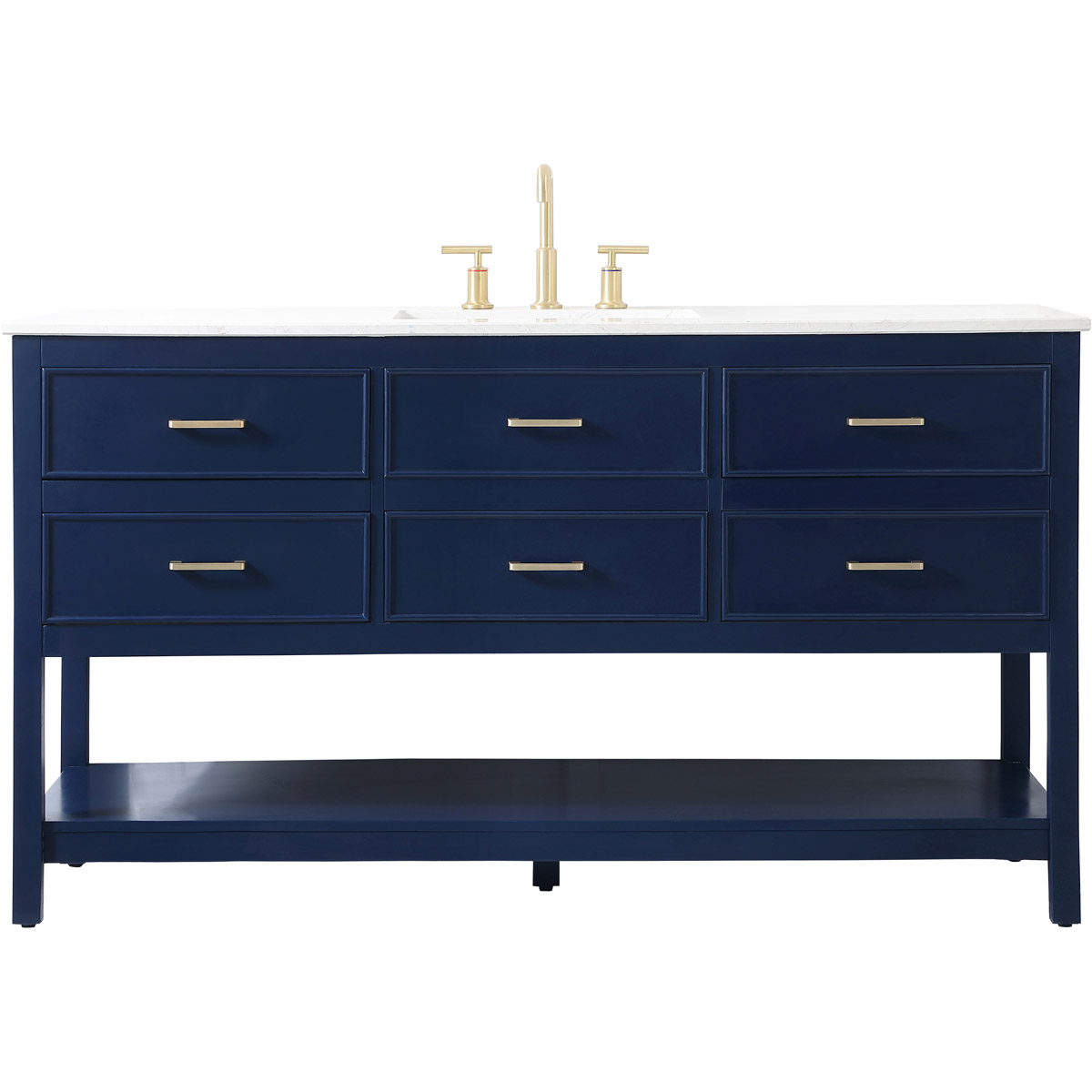 Sinclaire 60 X 22 X 34 inch Blue Vanity Sink Set