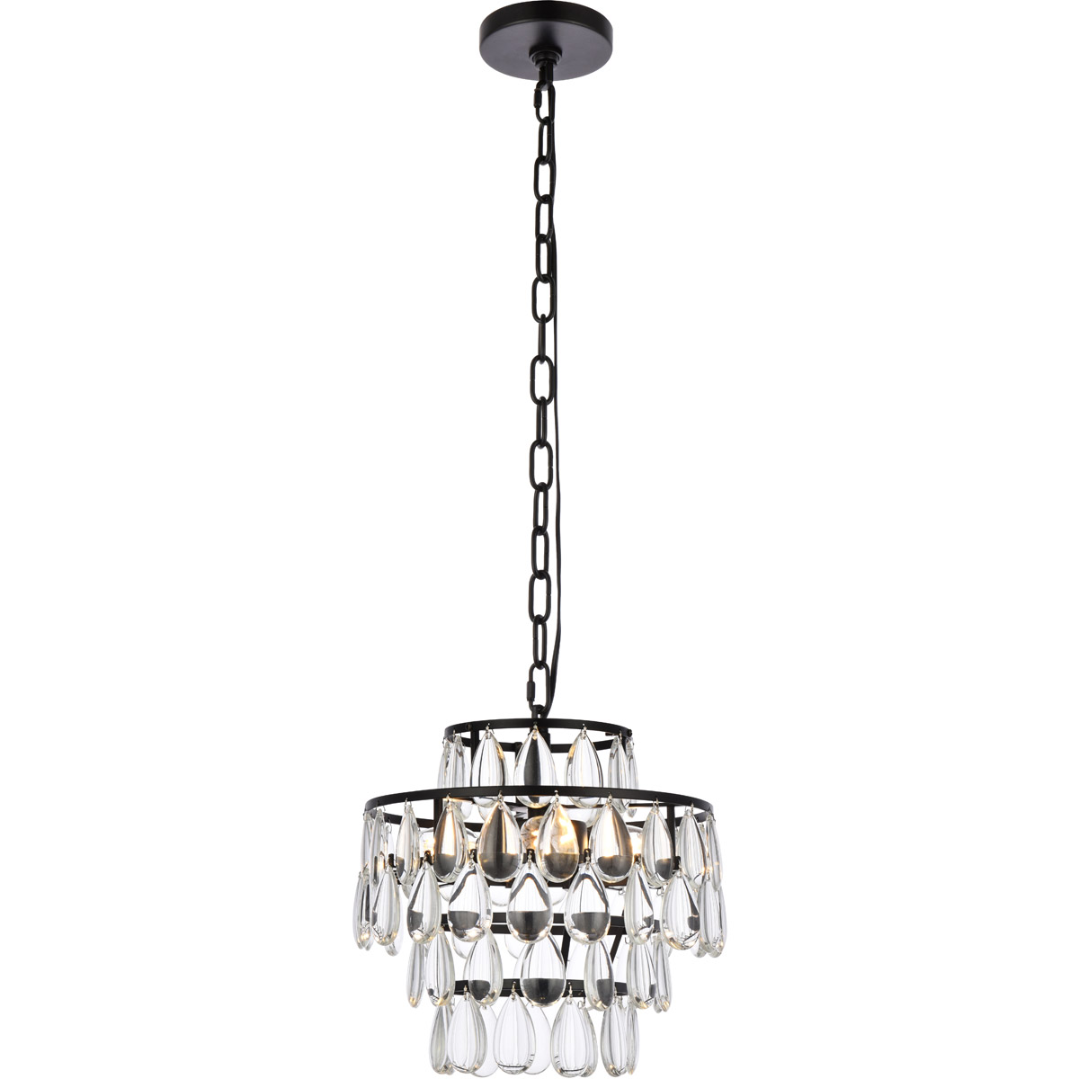 Mila 3 Light 12 inch Black Pendant Ceiling Light