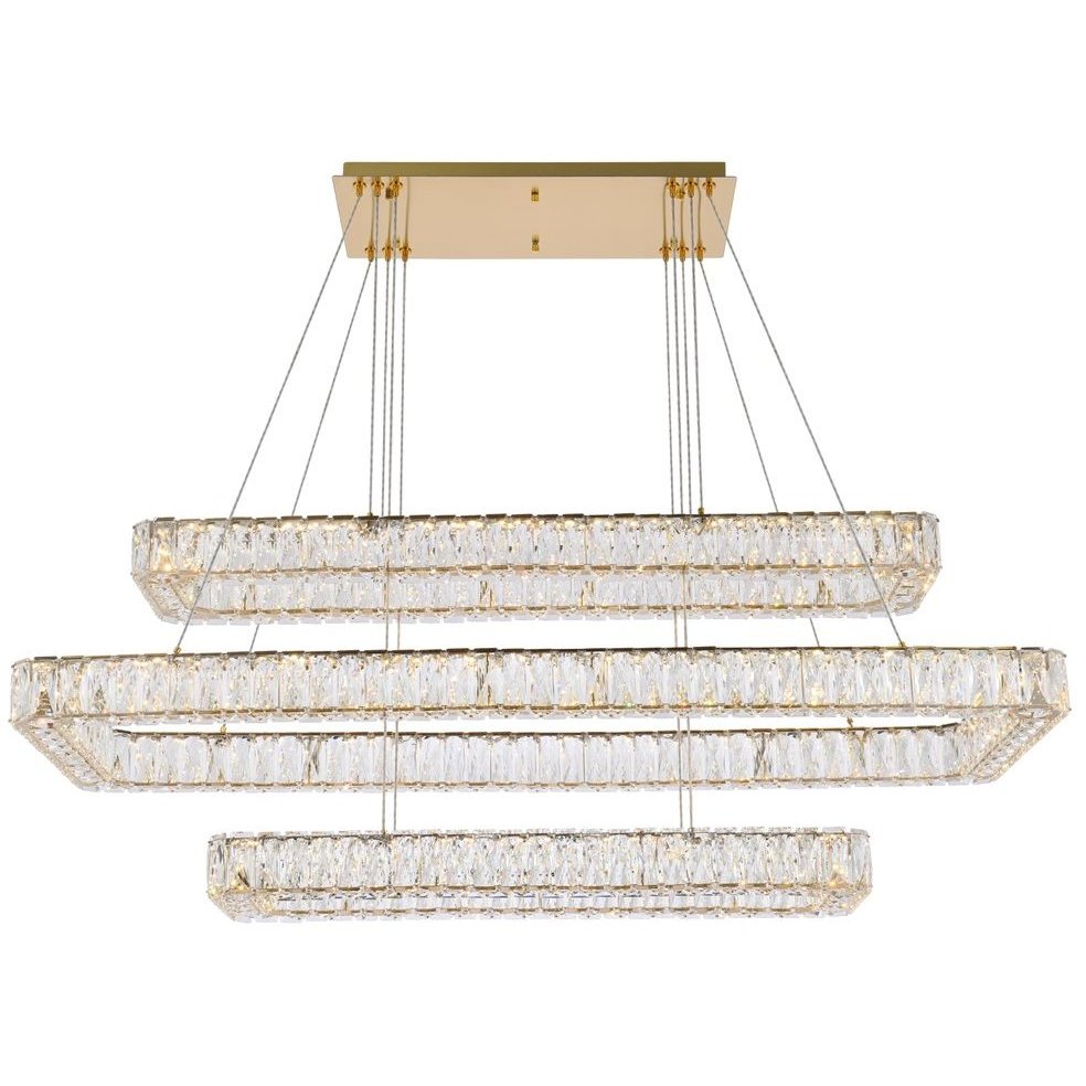 Monroe 3 Light 50 inch Gold Pendant Ceiling Light