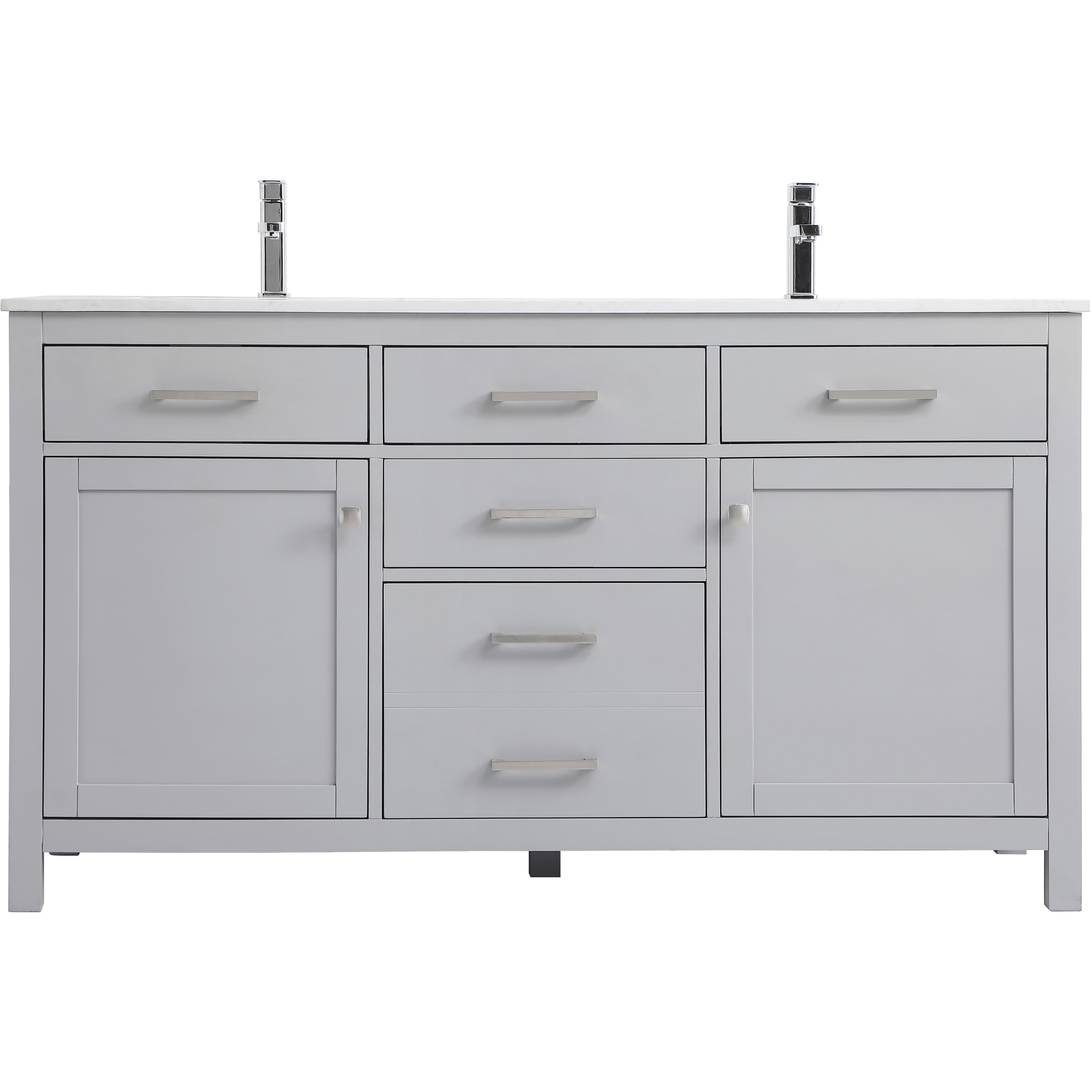 Lewis 60 X 22 X 34 inch Grey Vanity Sink Set
