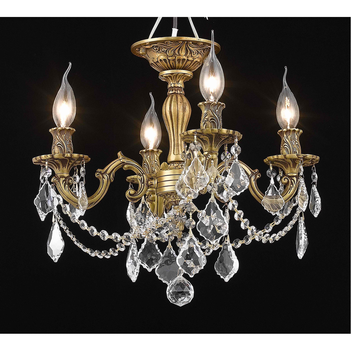 Rosalia 4 Light 17 inch French Gold Flush Mount Ceiling Light in Clear, Royal Cut