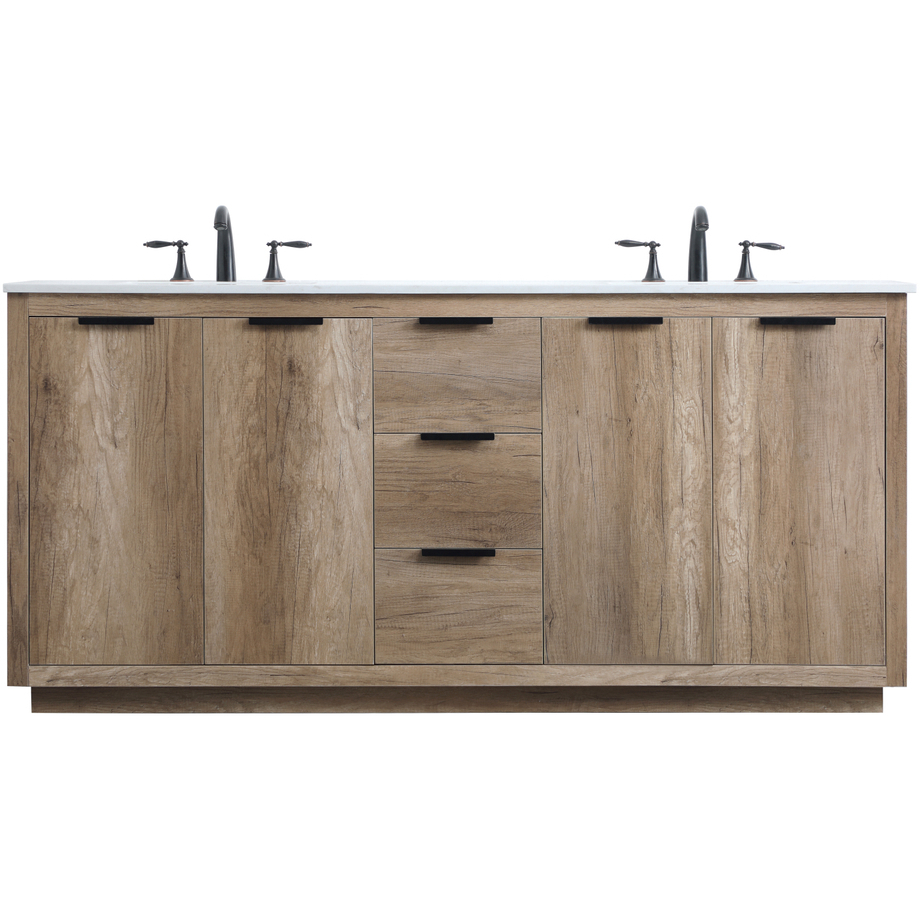 Blake 72 X 22 X 34 inch Natural Oak Vanity Sink Set