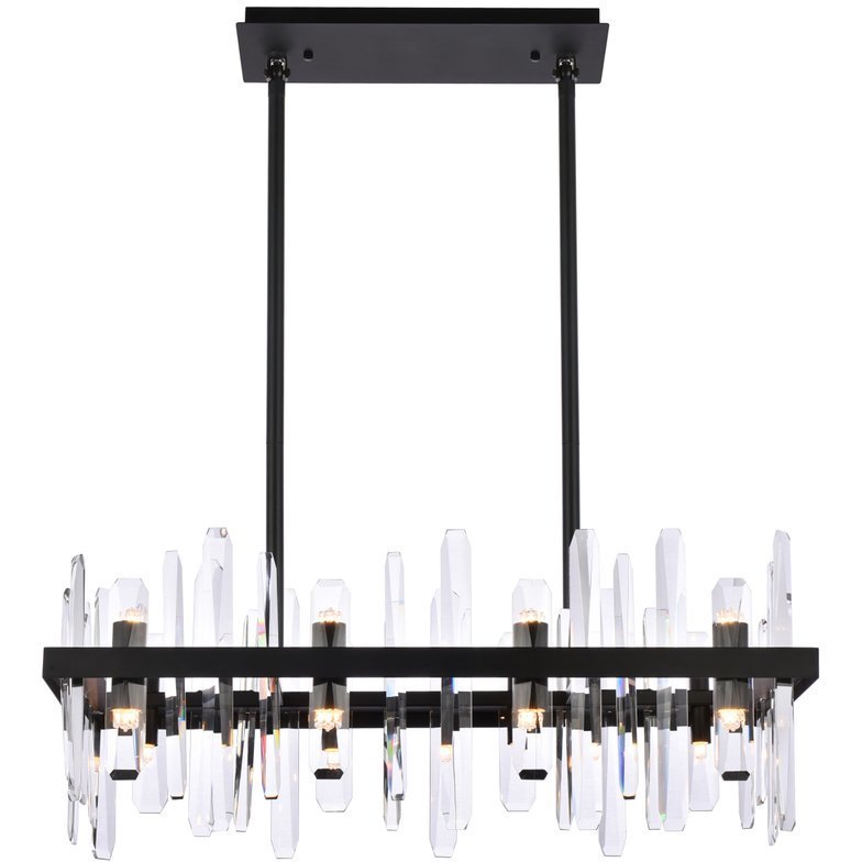 Serena 16 Light 30 inch Black Linear Chandelier Ceiling Light