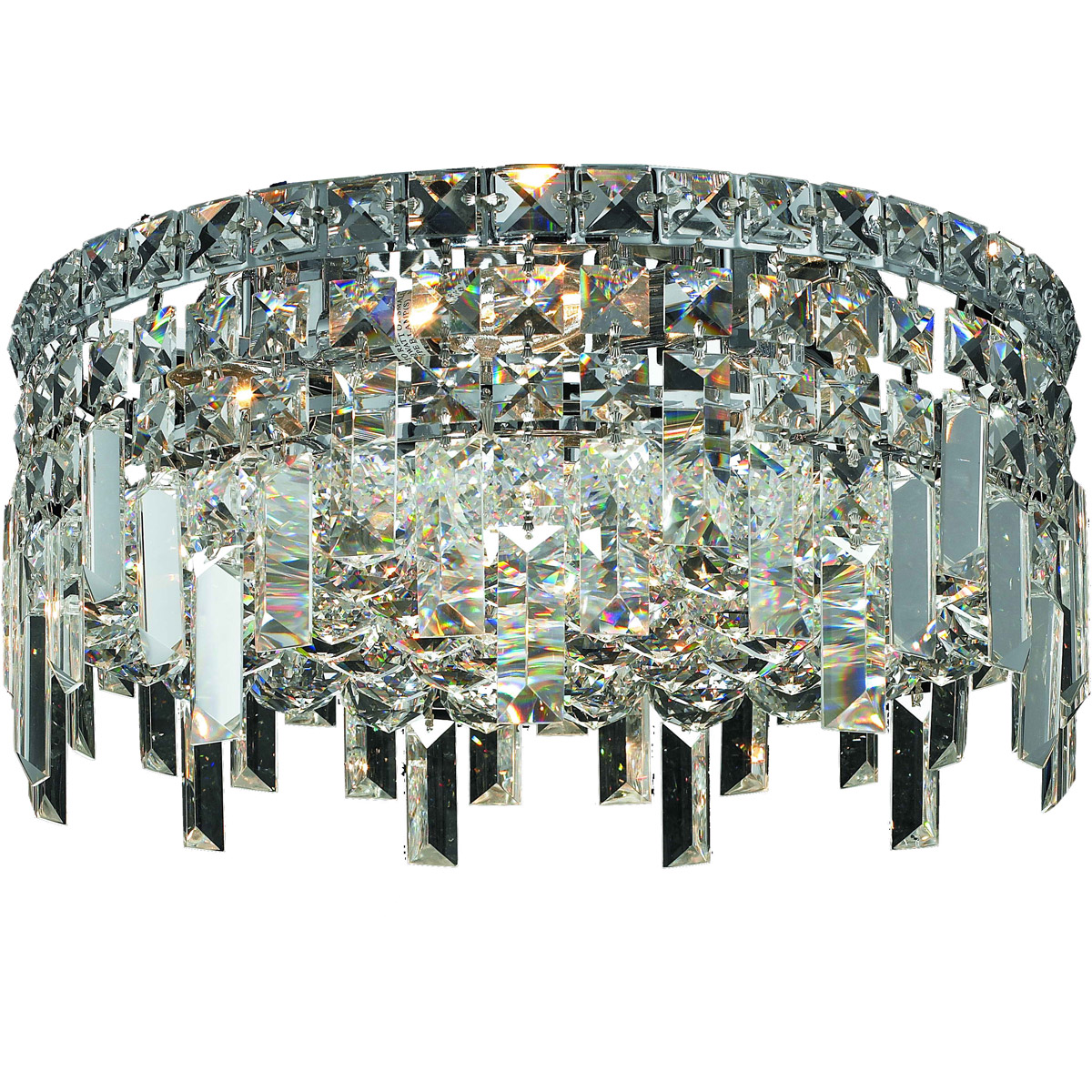 Maxime 4 Light 14 inch Chrome Flush Mount Ceiling Light in Royal Cut