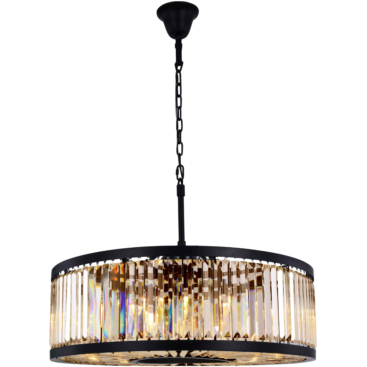 Chelsea 10 Light 35.5 inch Matte Black Chandelier Ceiling Light in Golden Teak, Urban Classic