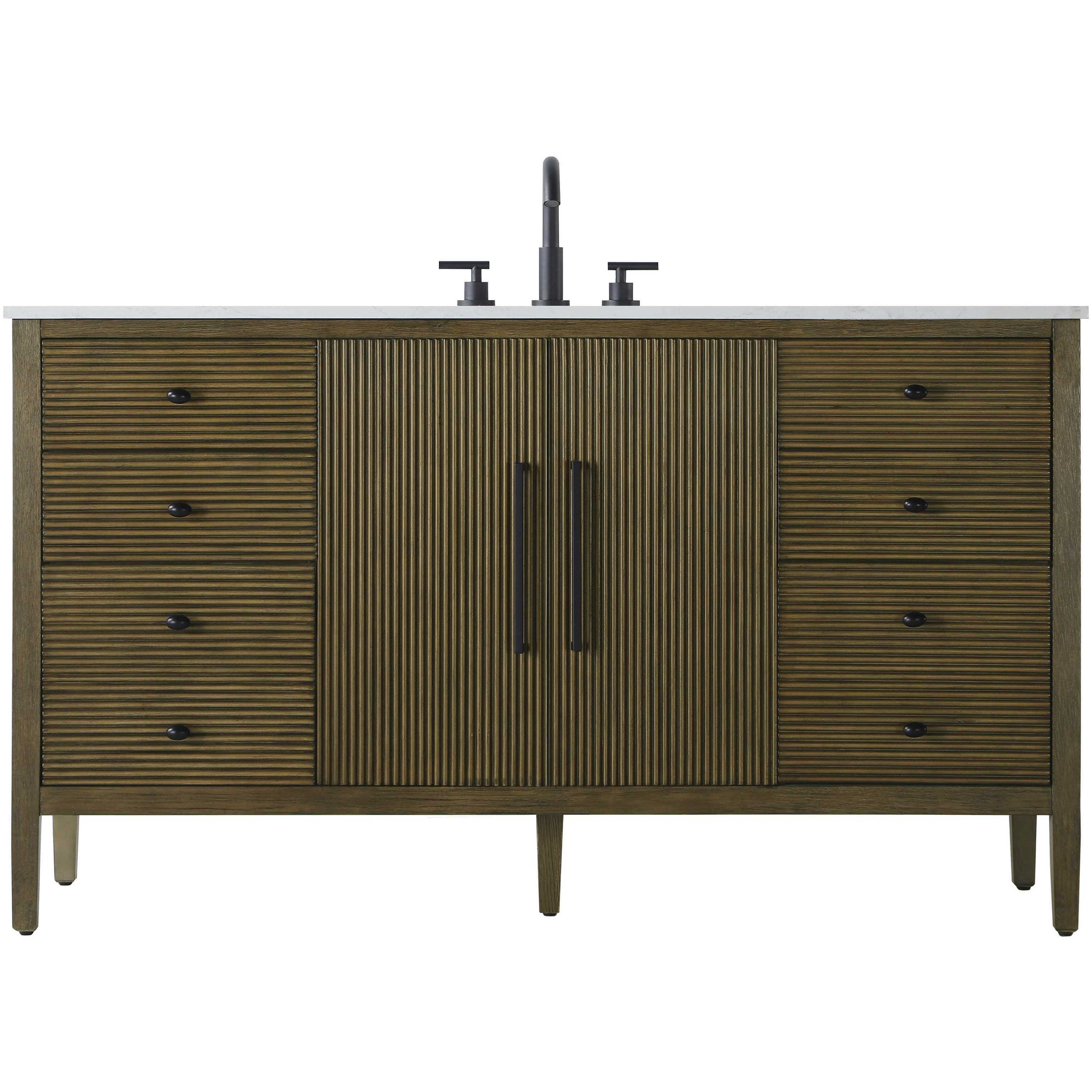 Blakely 60 X 34 inch Hazel Oak Bathroom Vanity Cabinet