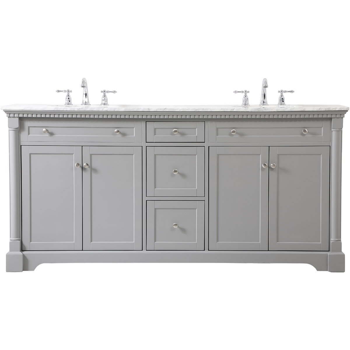 Clarence 72 X 21.5 X 35 inch Grey Vanity Sink Set in Gray