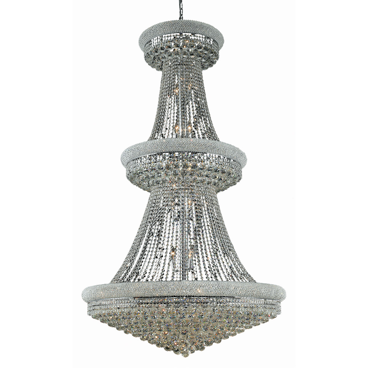 Primo 38 Light 42 inch Chrome Foyer Ceiling Light in Royal Cut