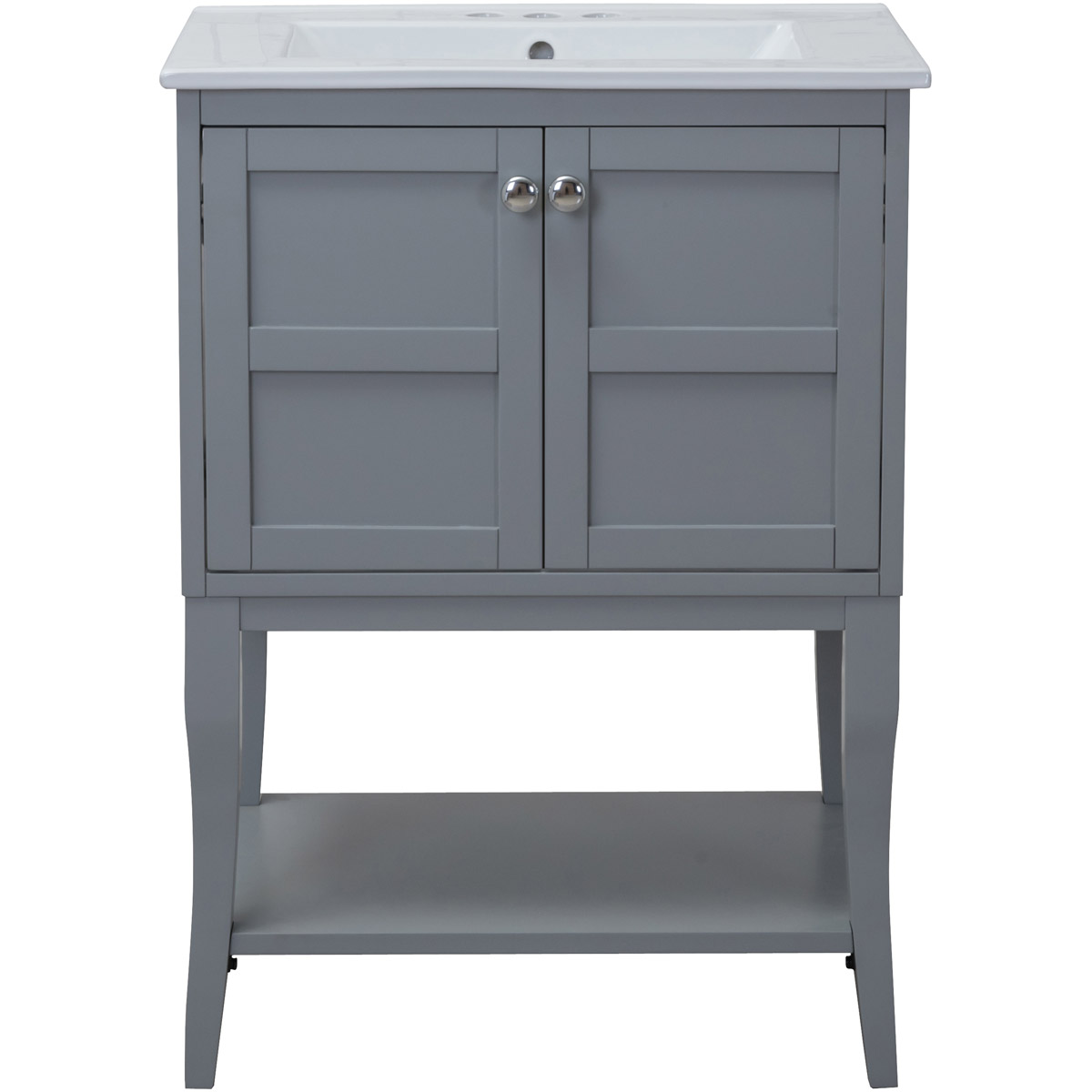 Mason 24 X 33.25 inch Grey and Chrome Vanity Set in Gray