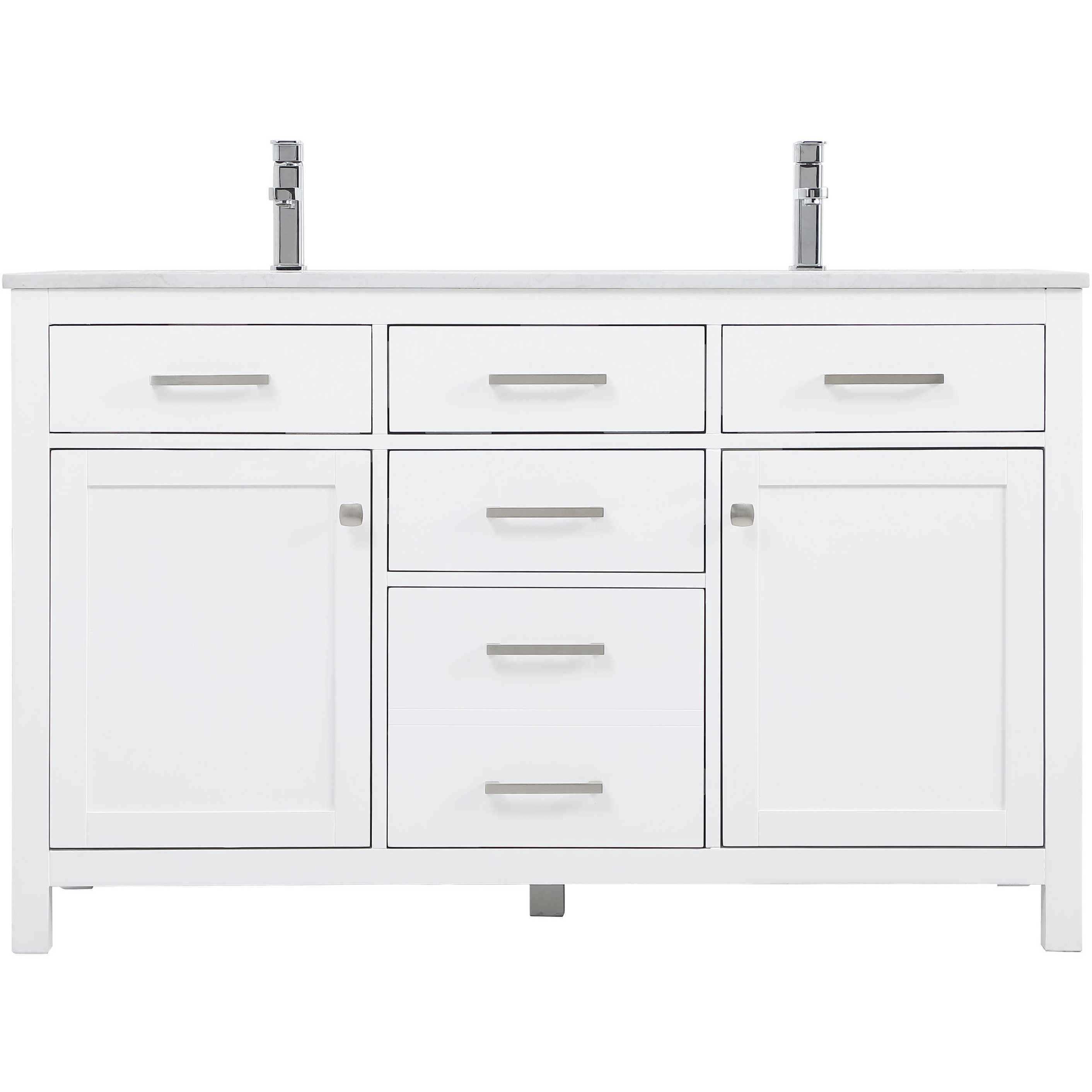 Elegant Lighting VF23354DWH Lewis 54 X 22 X 34 inch White Vanity