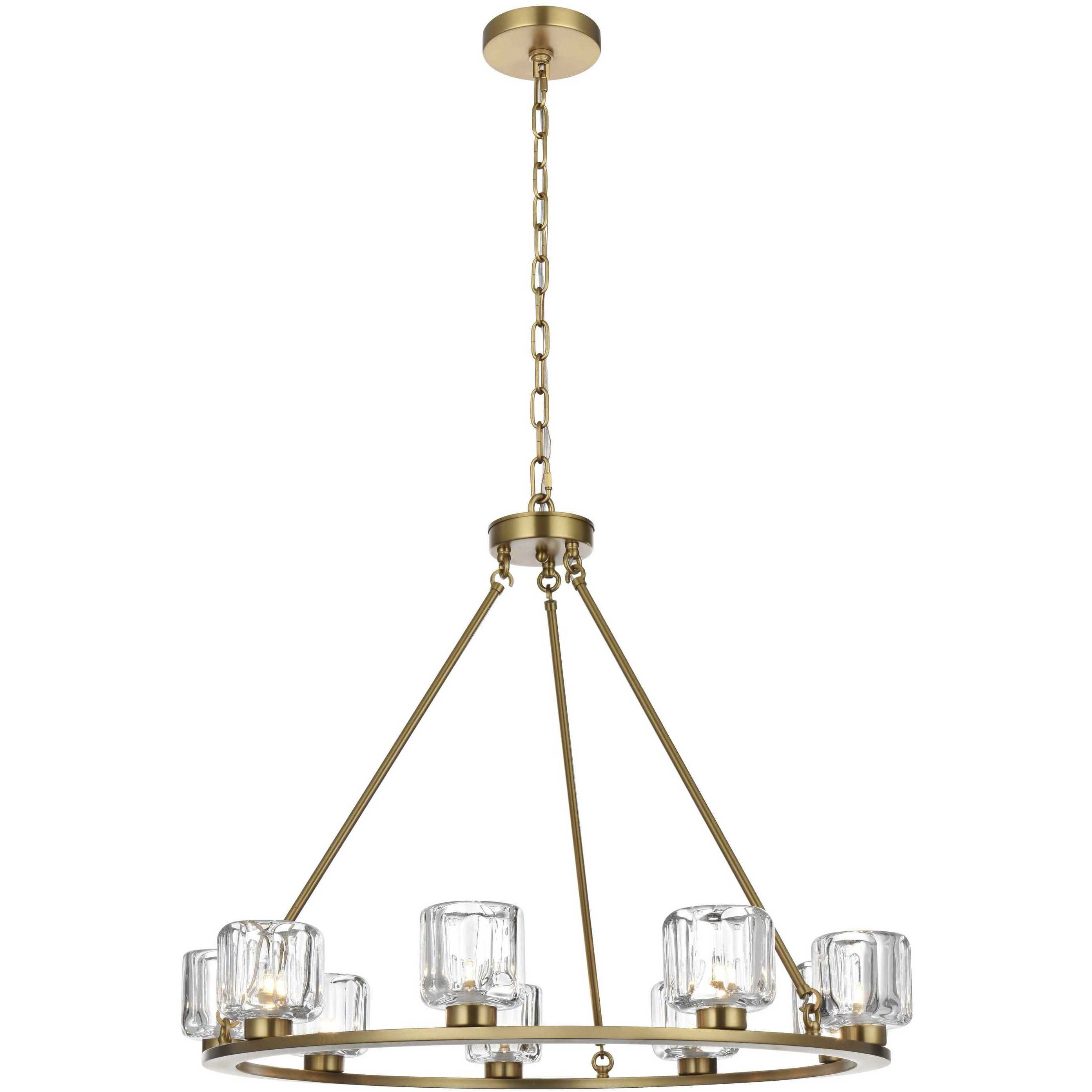 Cadence 9 Light 32 inch Satin Gold Chandelier Ceiling Light
