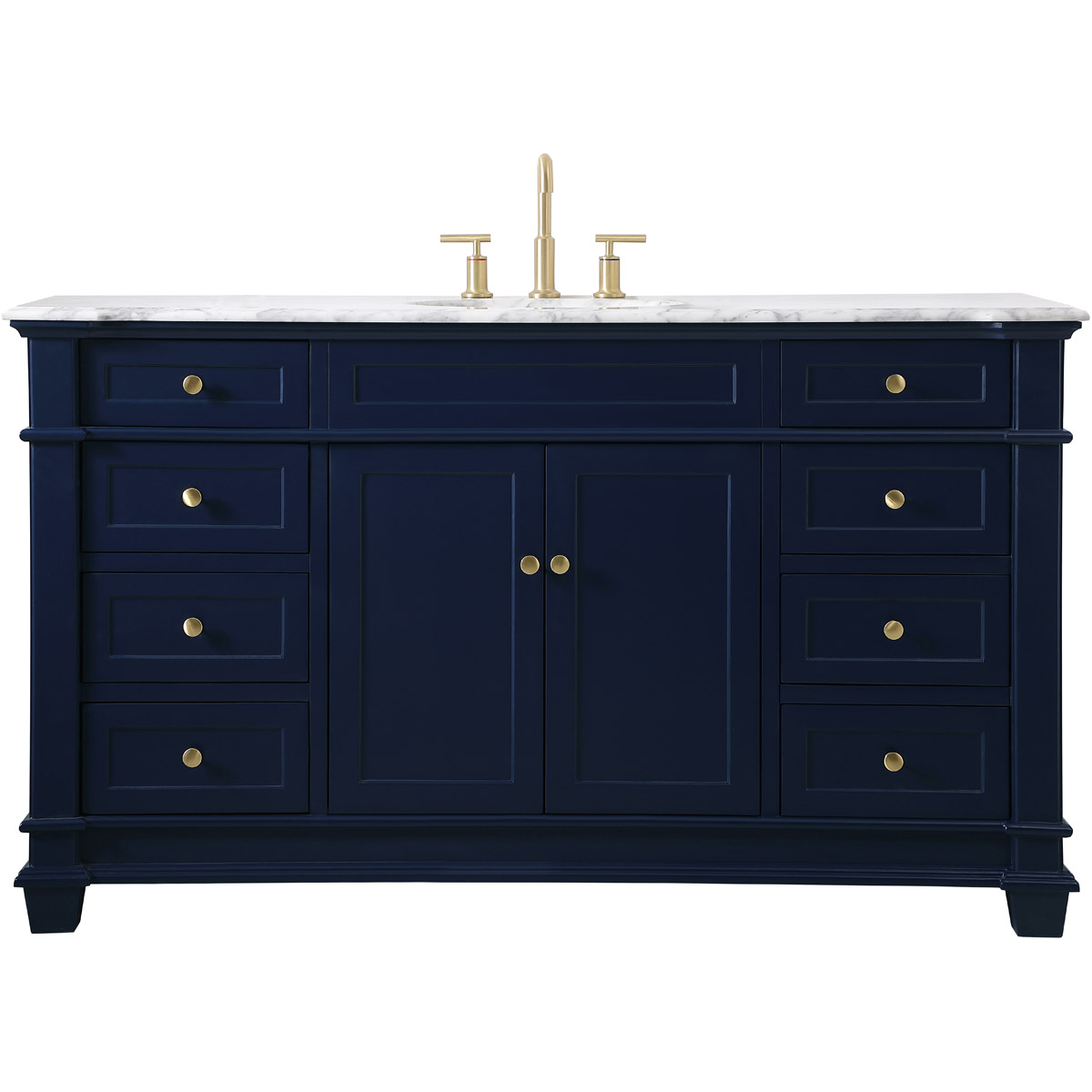 Wesley 60 X 21.5 X 35 inch Blue Vanity Sink Set