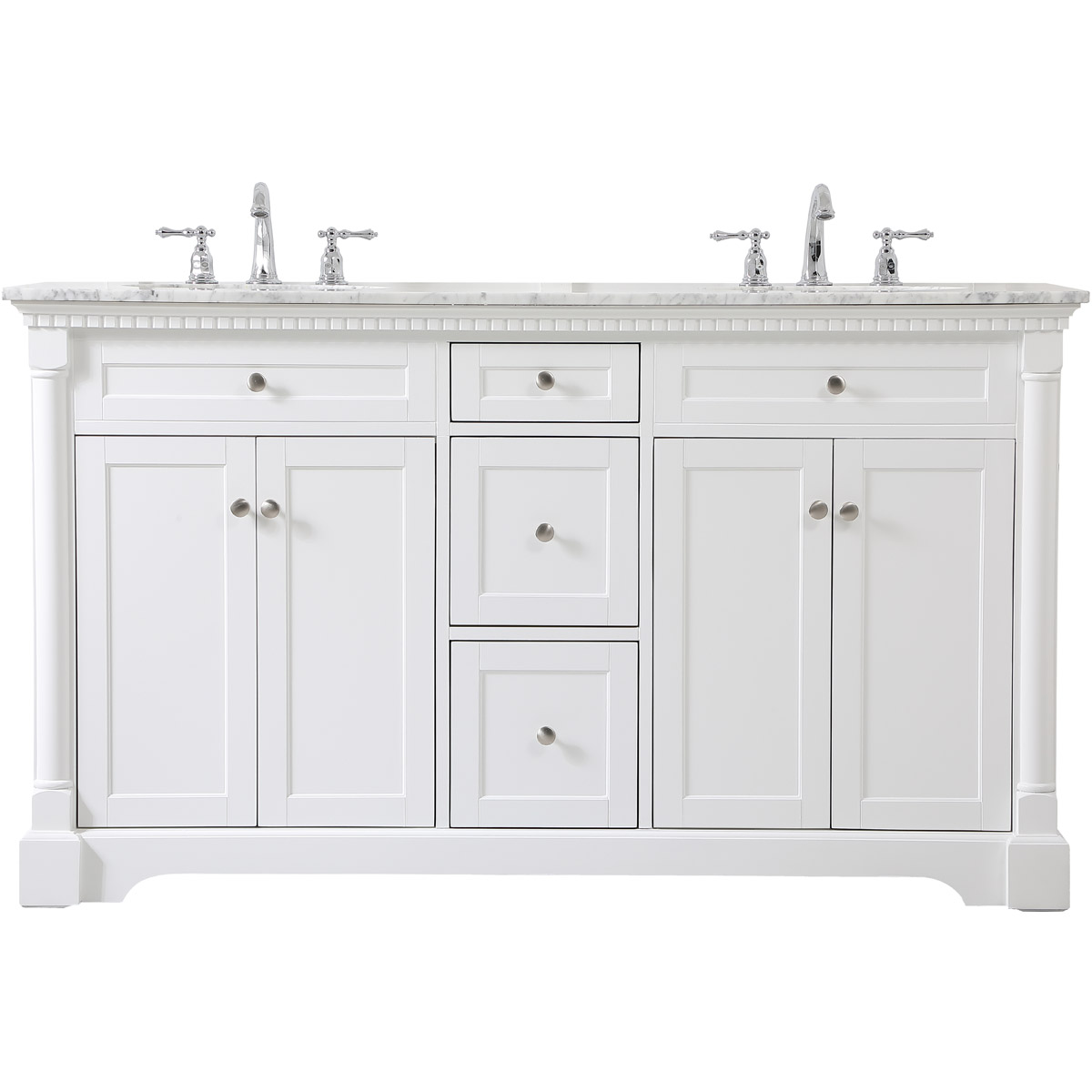 Clarence 60 X 21.5 X 35 inch White Vanity Sink Set