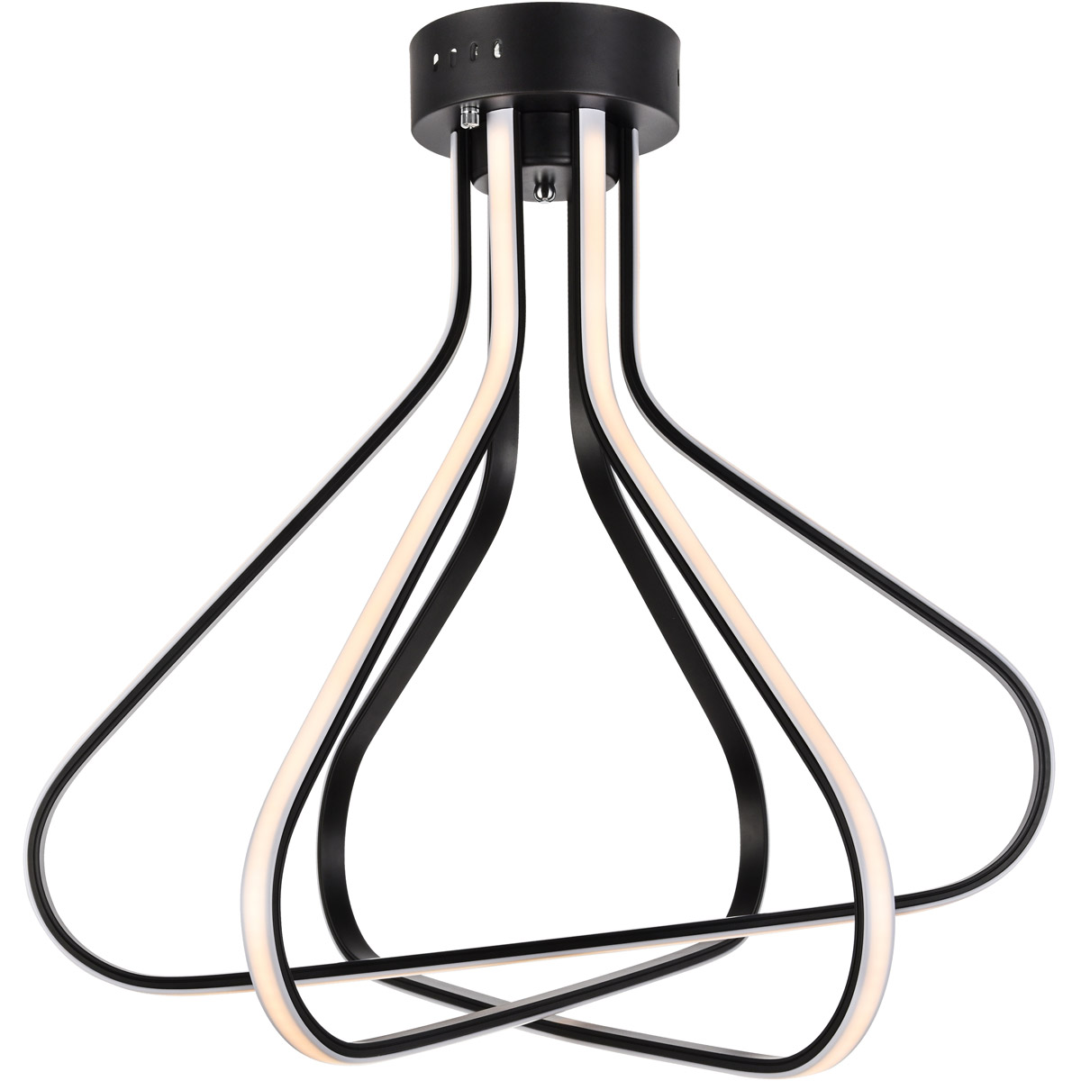 Dahlia LED 26.6 inch Black Flush Mount Ceiling Light