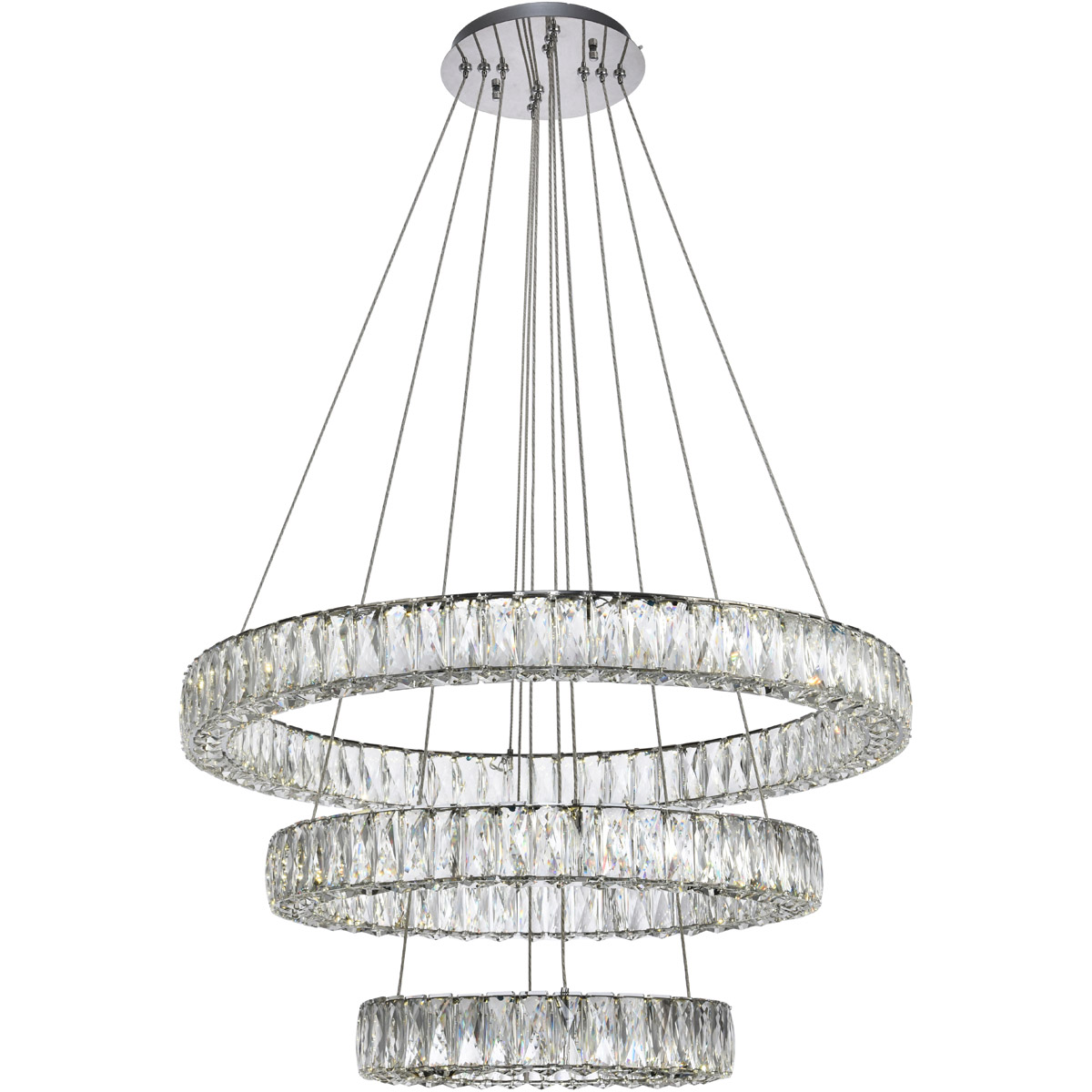 Monroe LED 31.5 inch Chrome Chandelier Ceiling Light