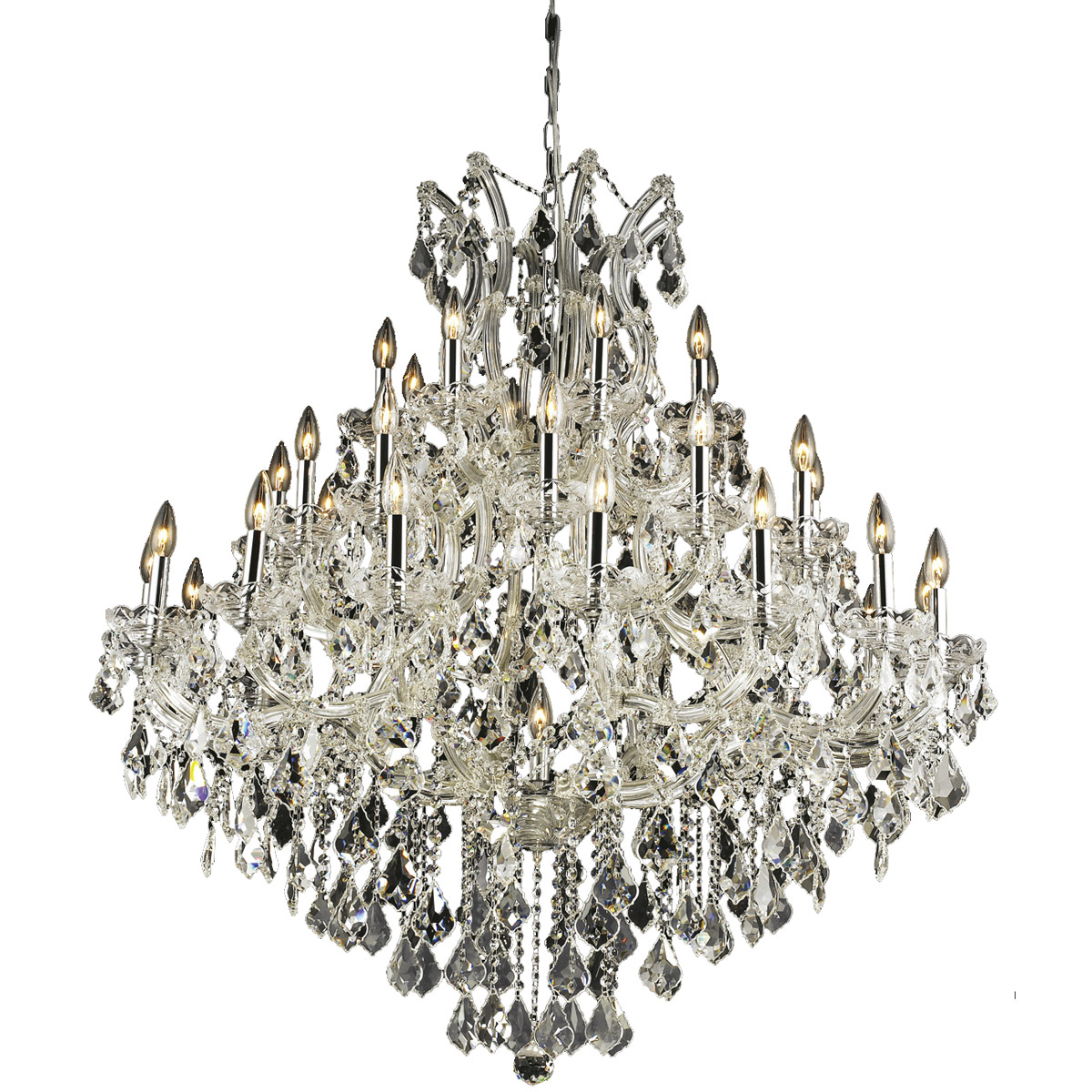 Maria Theresa 37 Light 44 inch Chrome Foyer Ceiling Light in Clear, Royal Cut