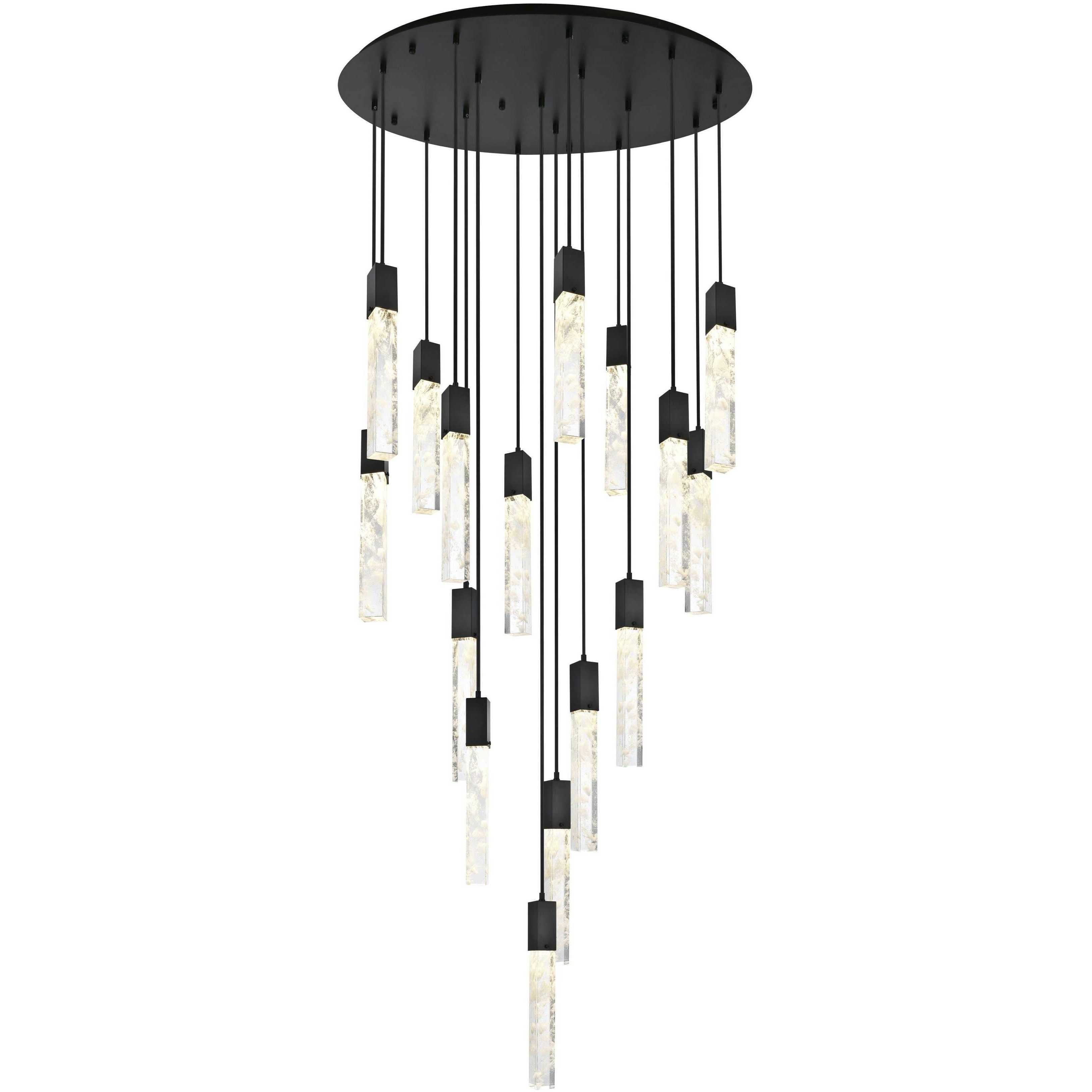 Aurora 16 Light 36 inch Black Chandelier Ceiling Light